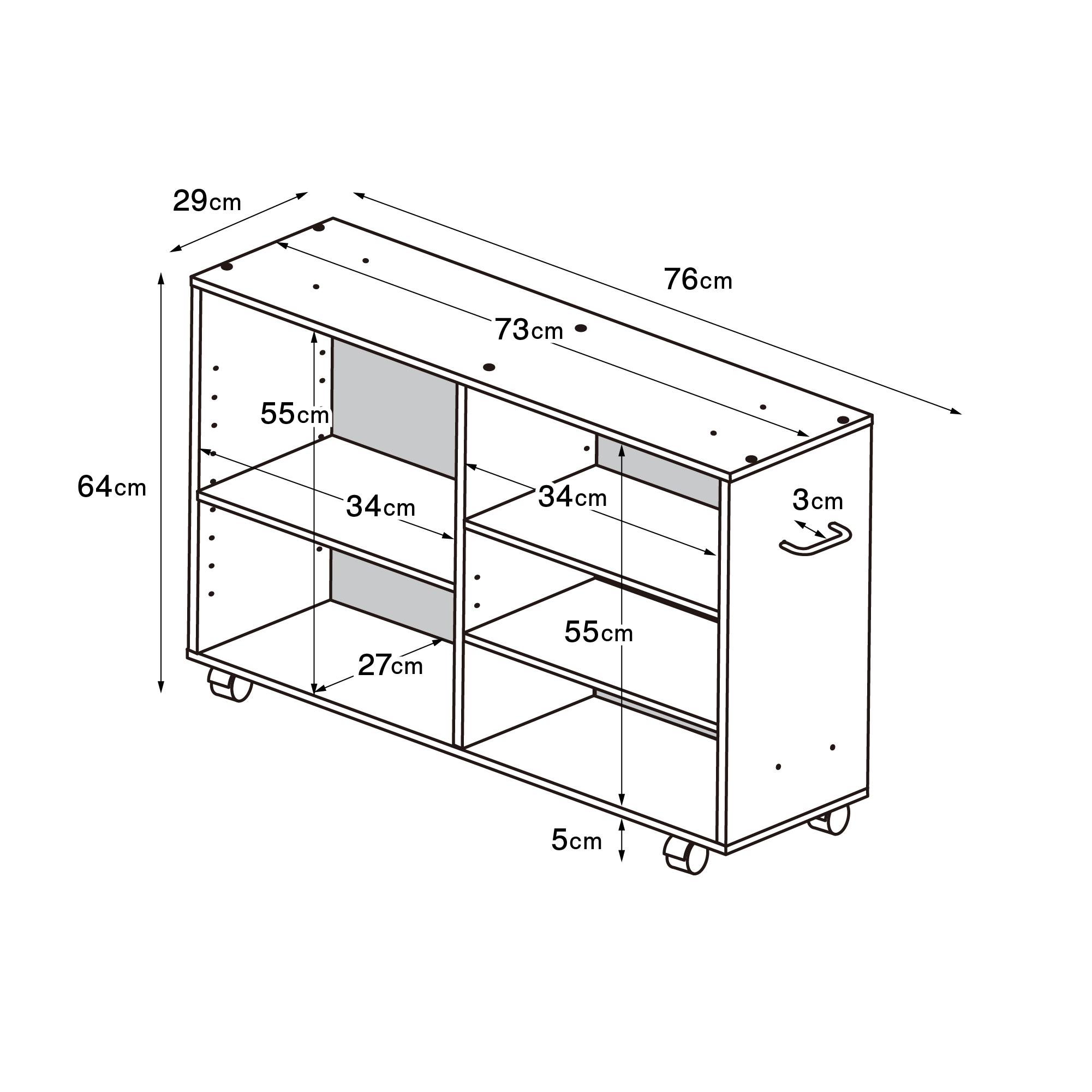 PULP BOARD BOX WITH CASTER / FOR VERTICAL-HORIZONTAL USE