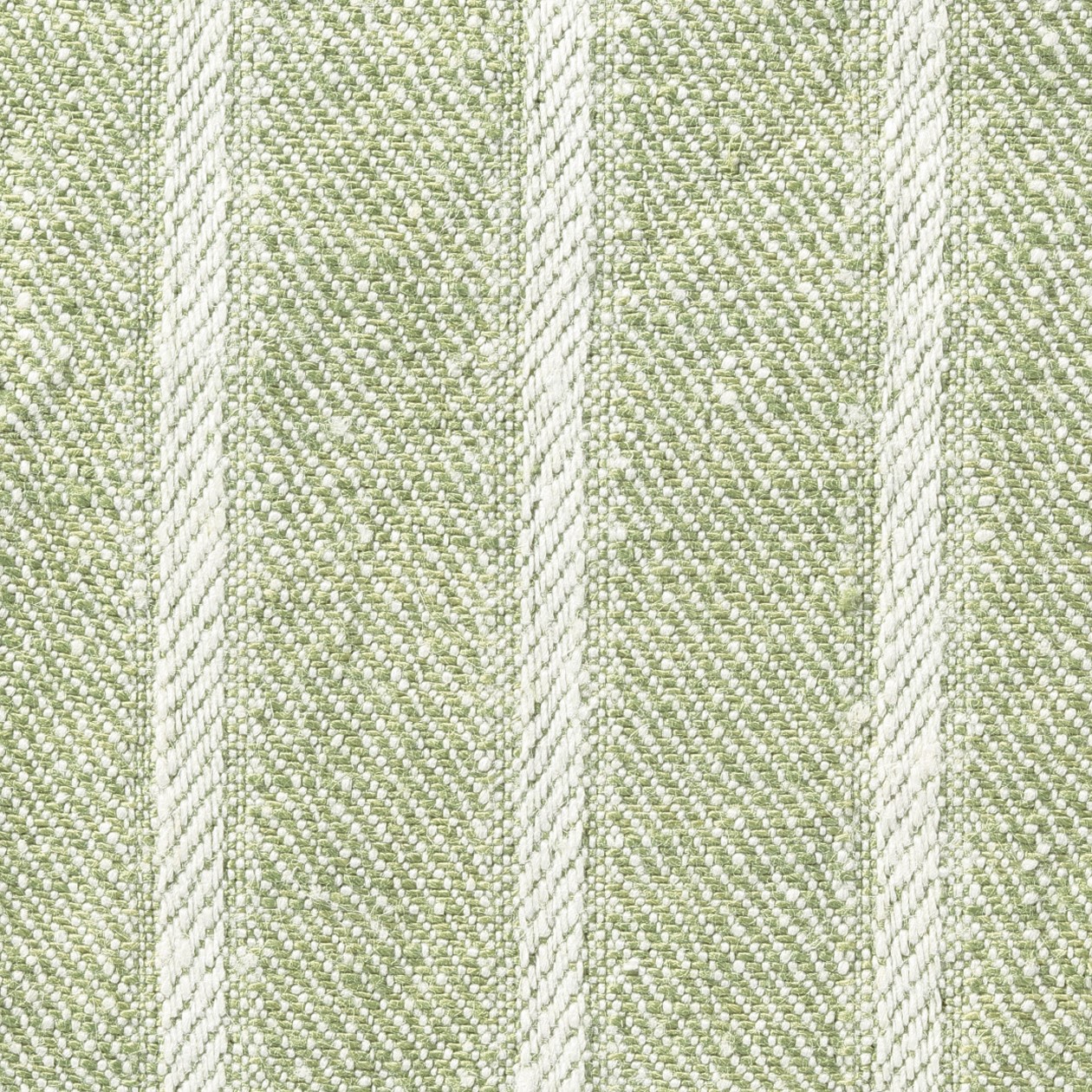 WASHED LINEN TWILL CUSHION COVER LIGHT GREEN STRIPE