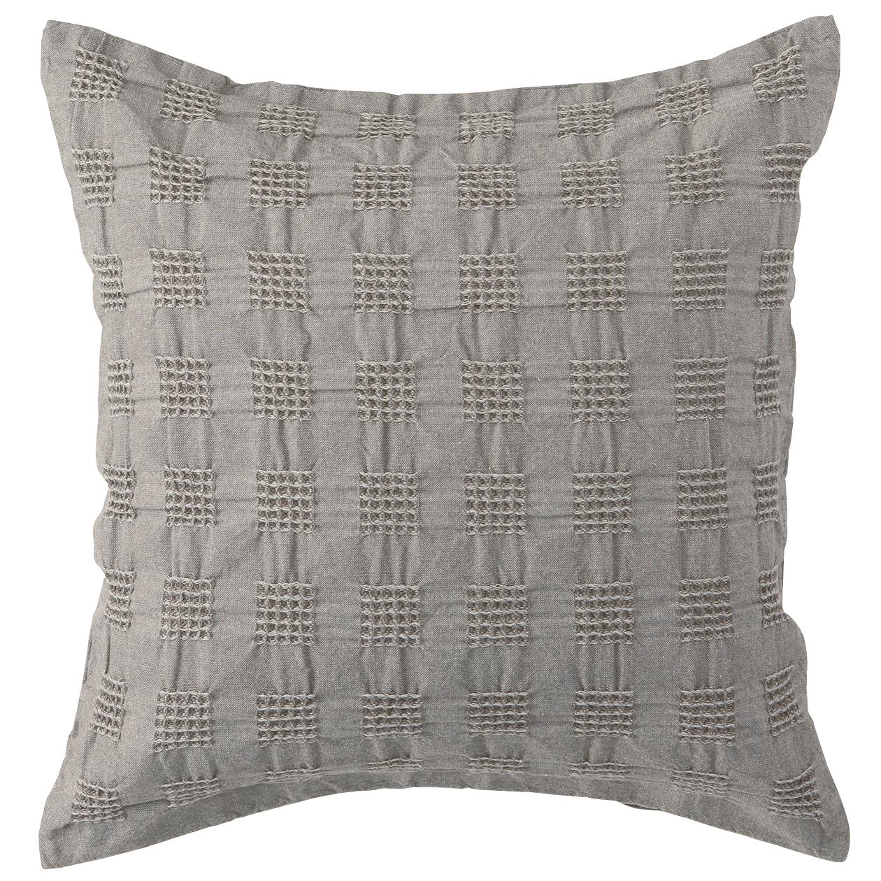 COTTON WAFFLE CUSHION COVER BROWN