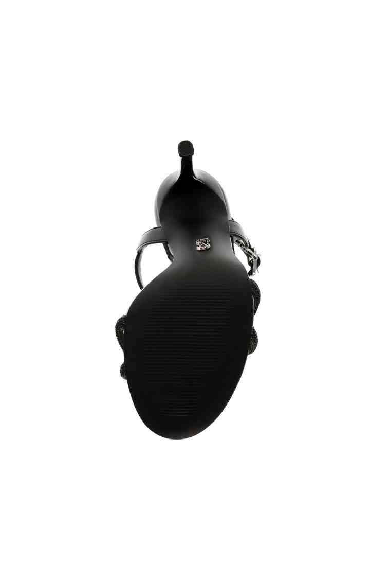 Satire Black Heel Sandals