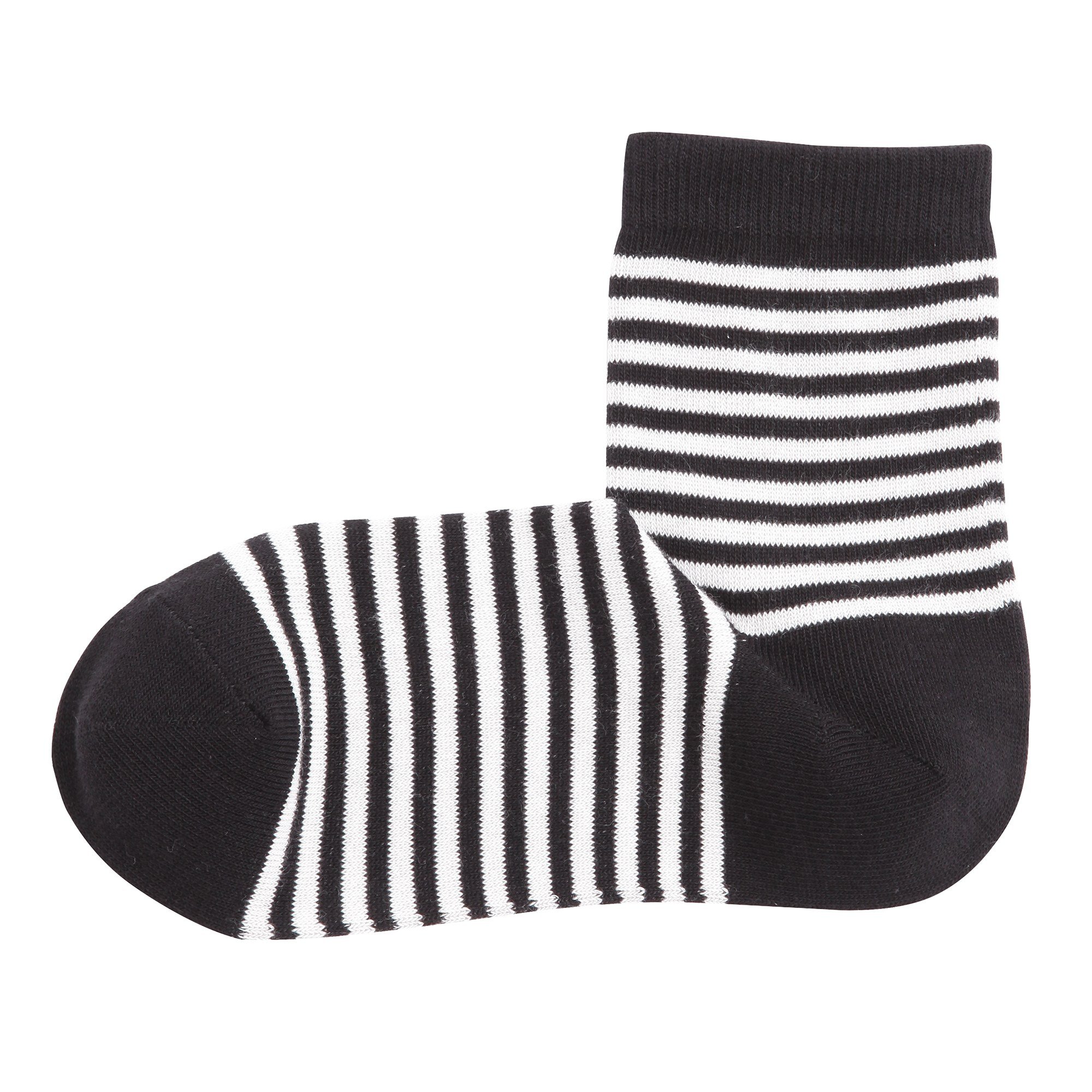 ORGANIC COTTON MIXED GOOD FIT RIGHT ANGLE BORDER SHORT SOCKS