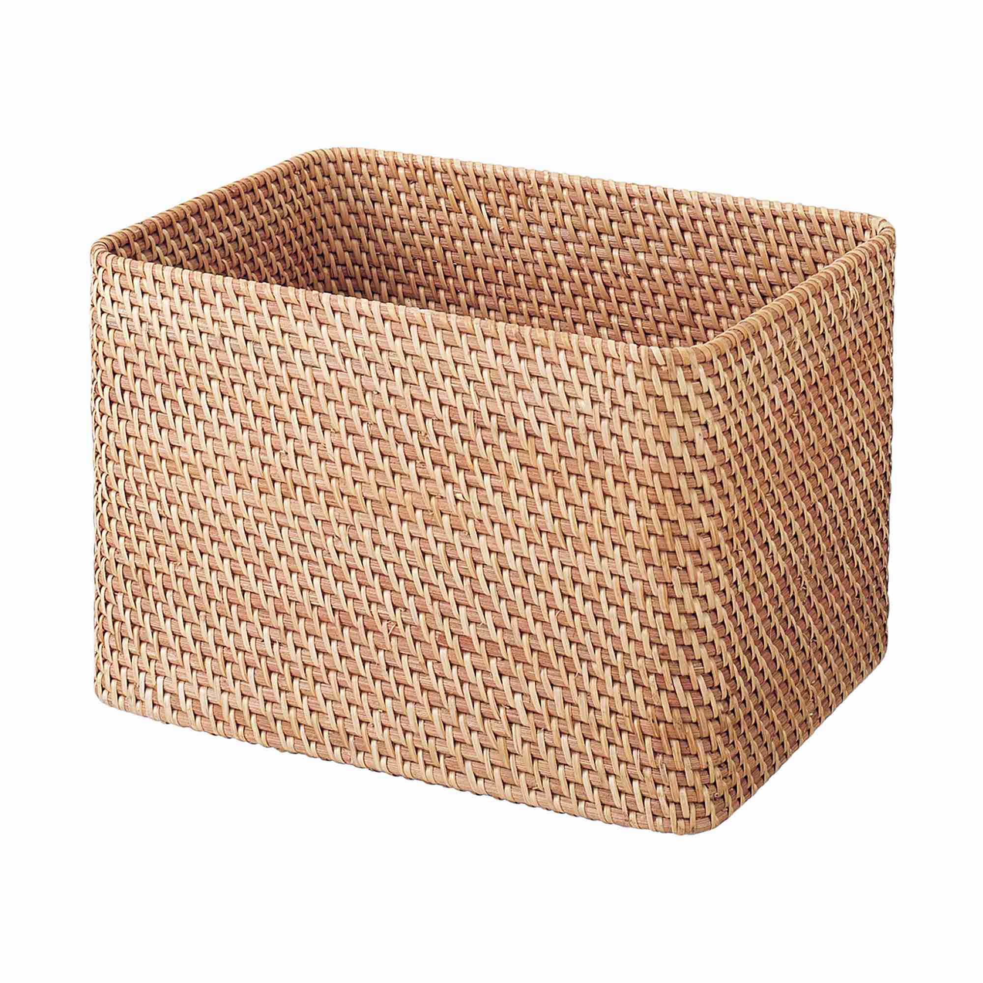 STACKABLE RATTAN BASKET / RECTANGULAR / L