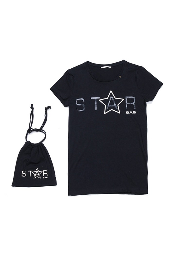 GAS | BLACK Printed T-Shirt