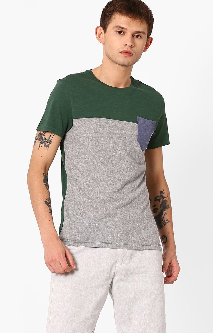 Daiki Solid Green T-Shirt