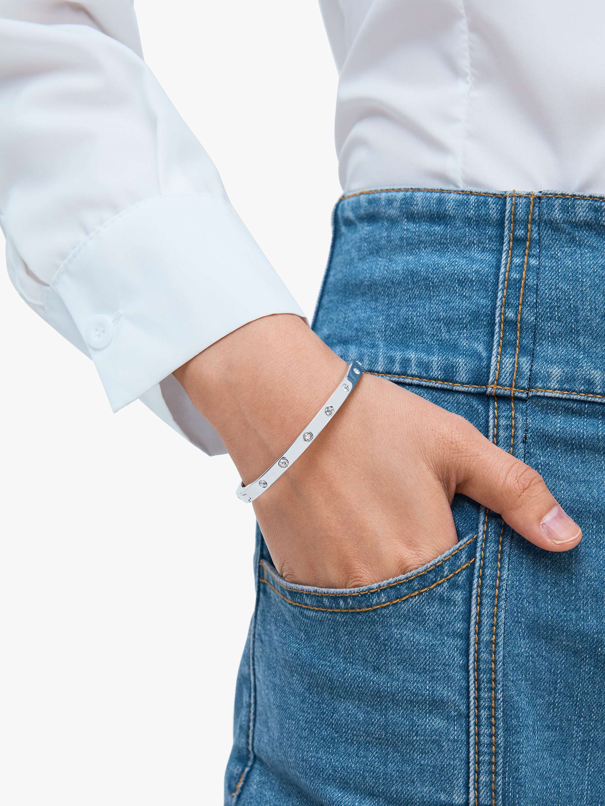 Metal Stone Hinged Bangle