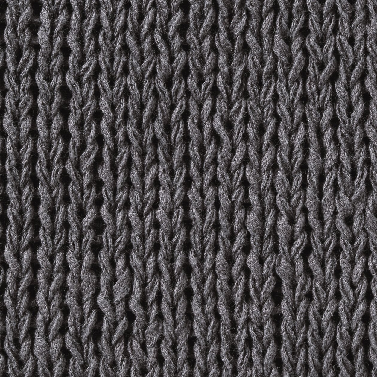 ORGANIC COTTON TAPE KNIT CUSHION COVER CHARCOAL