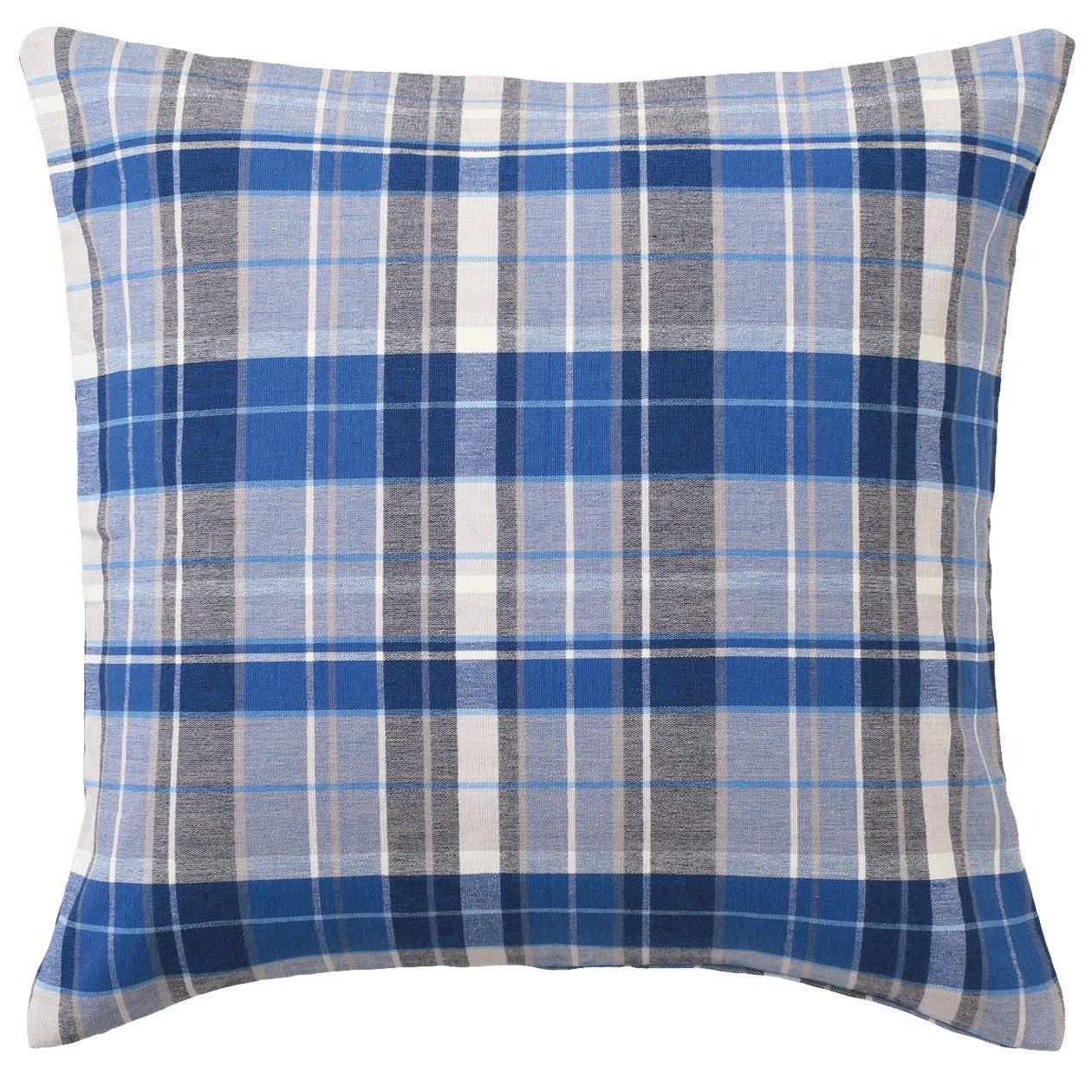 CUSHION COVER MADRAS CHECK BLUE