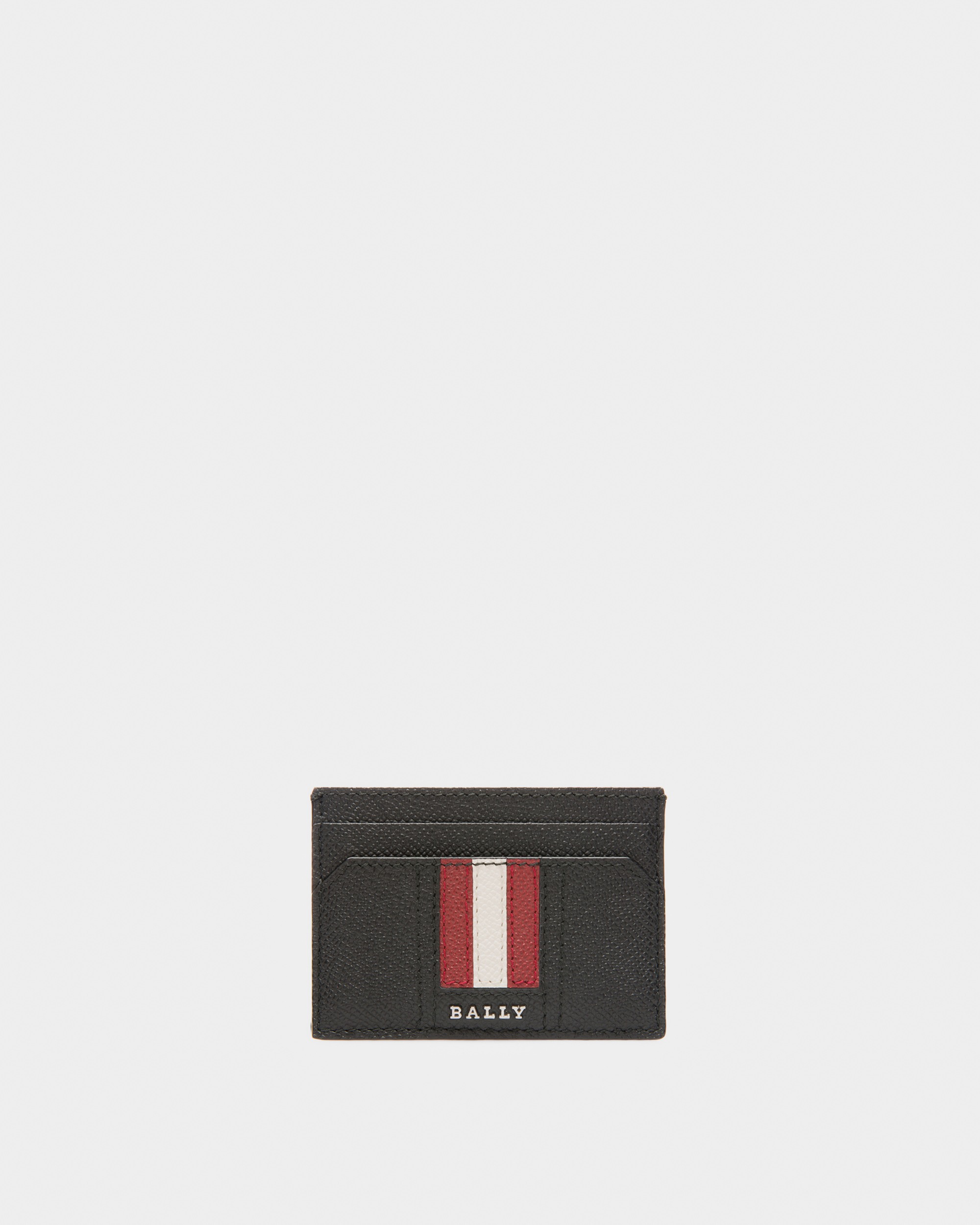 Lettering Business Card Holder In Black Leather