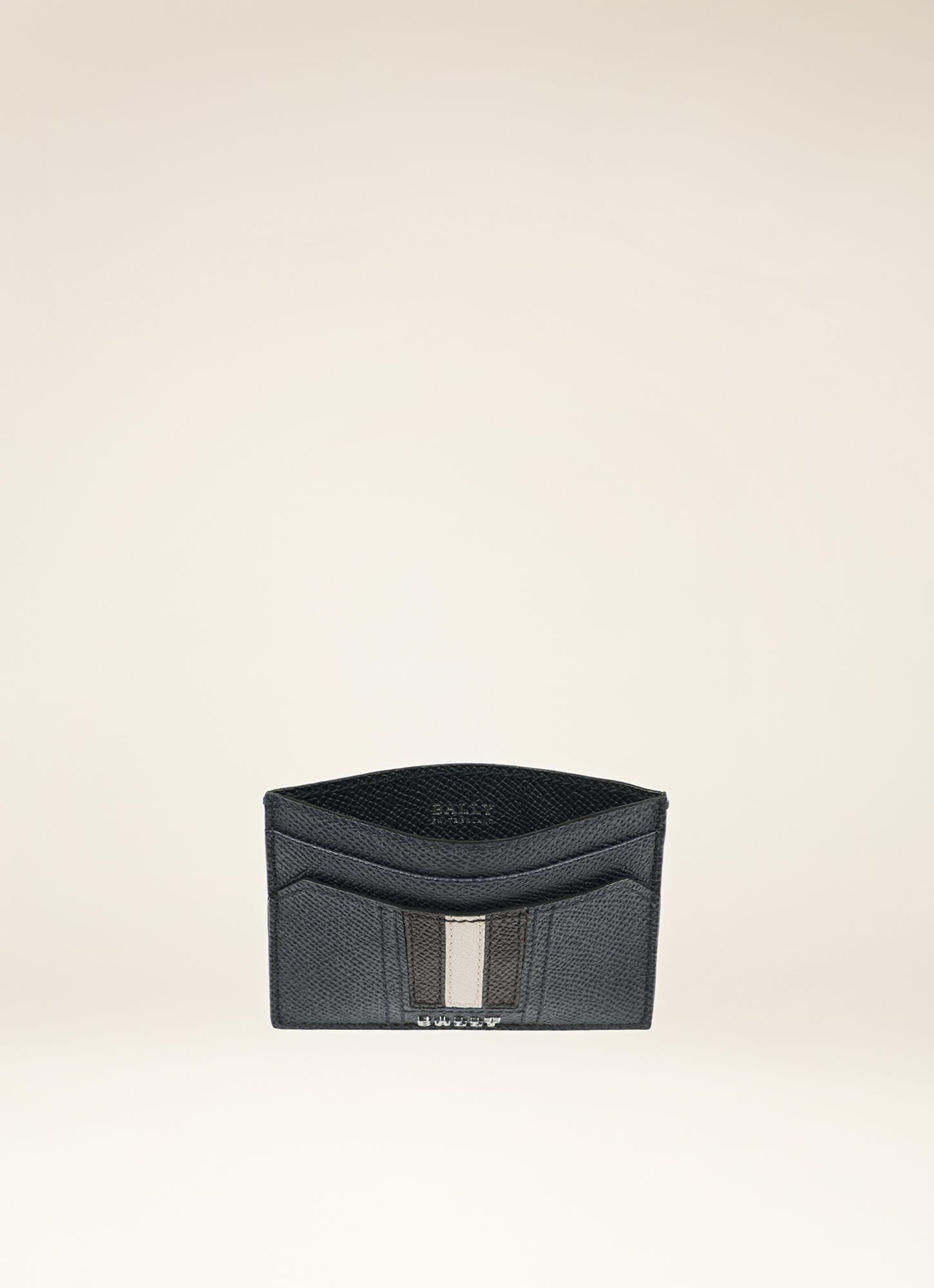 Lettering Business Card Holder In Blue Leather