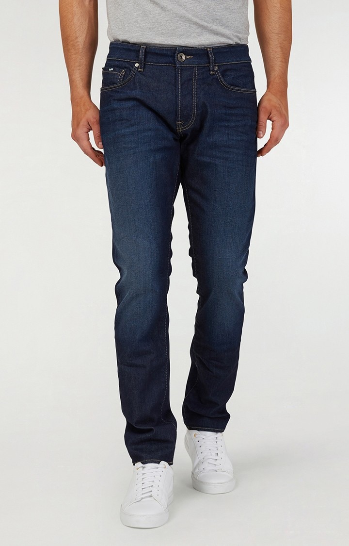 GAS | Blue Solid Straight Jeans