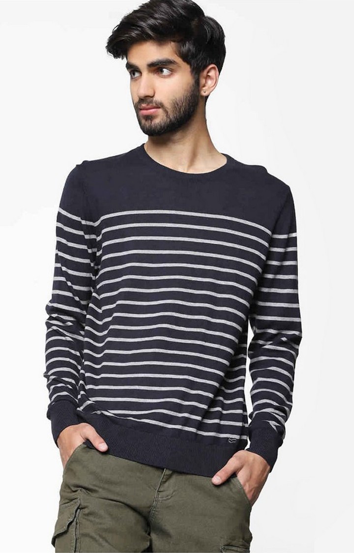 GAS | Men's Navy Polycotton Slim Fit Sweater