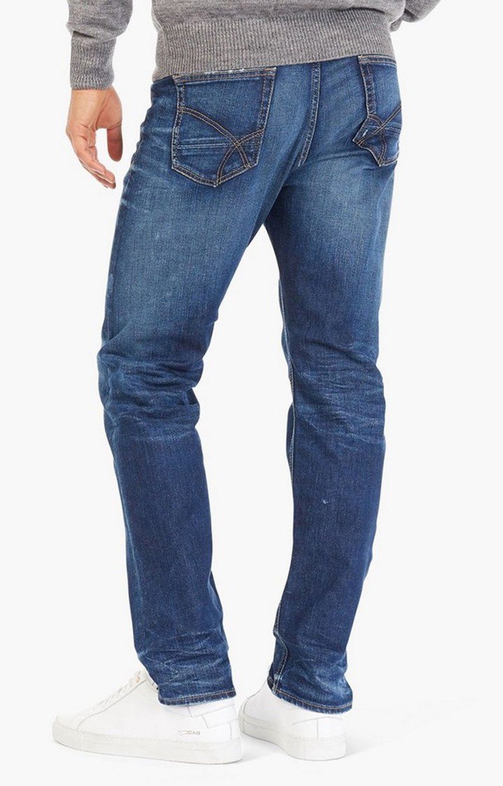 Teo Heavy-Wash Jeans with Distressing
