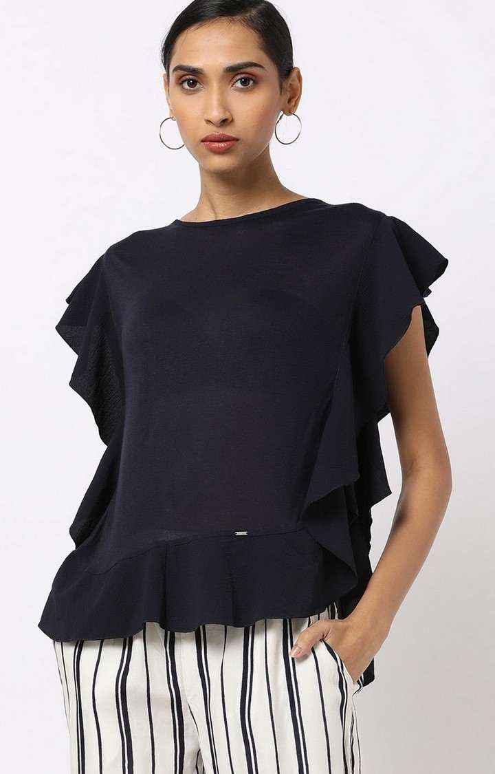 GAS | Annah Peplum Top with Butterfly Sleeves