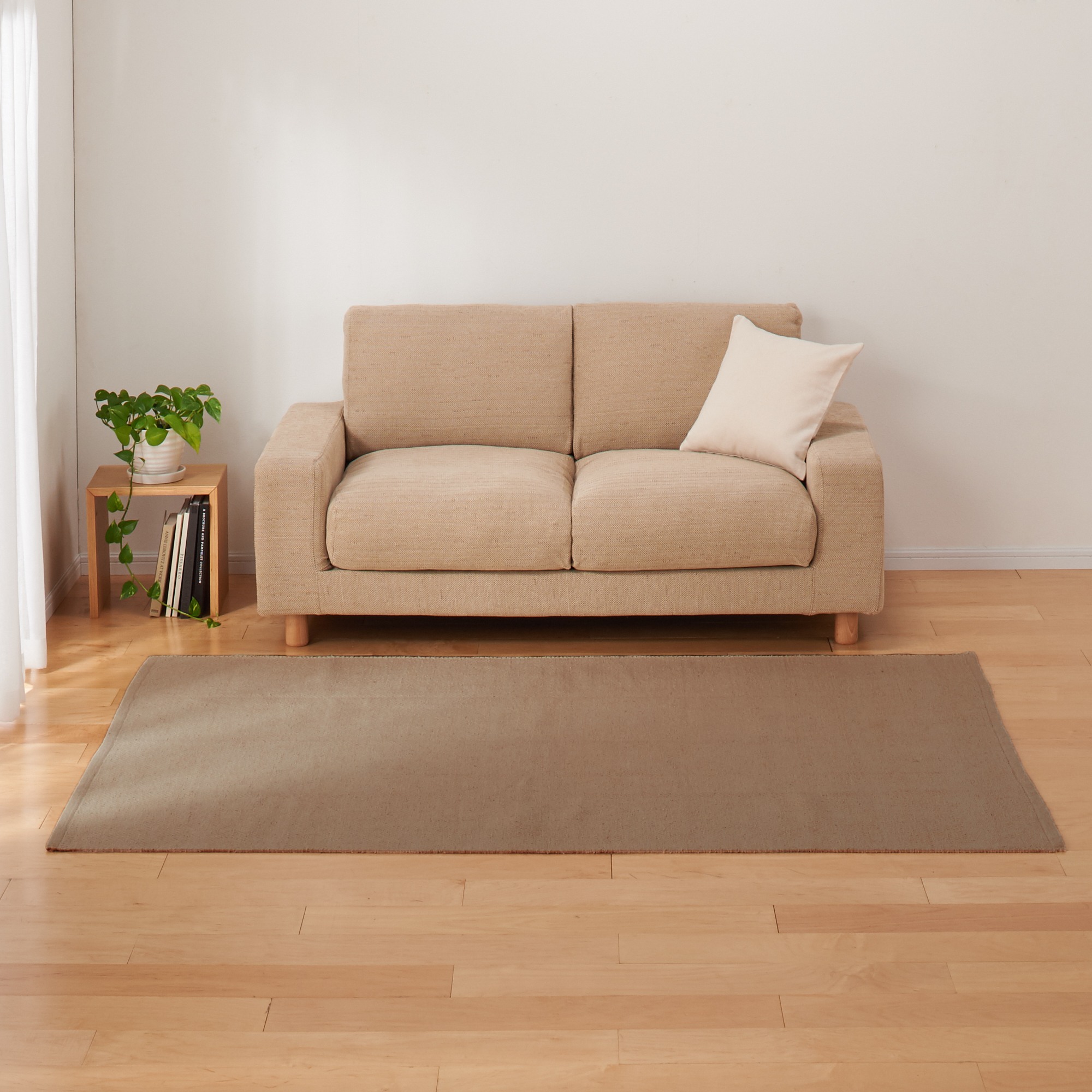 COTTON HANDWOVEN RUG BEIGE