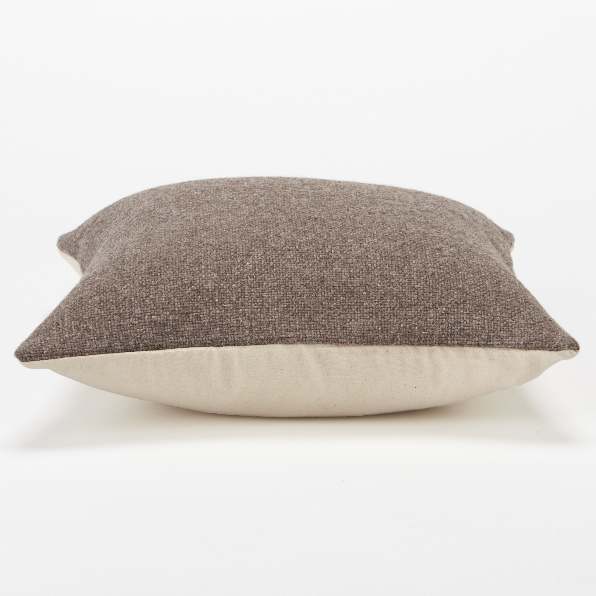 UNDYED WOOL CUSHION COVER BROWN
