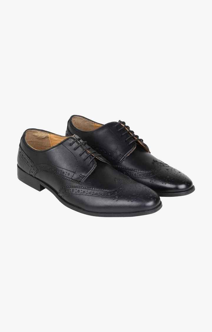 Oltmon Black Tie-Ups & Dress Loafers