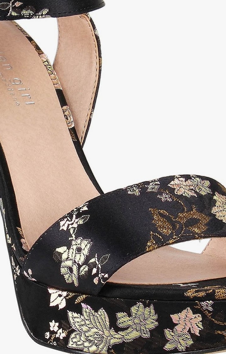Rolloo Black Heel Sandals