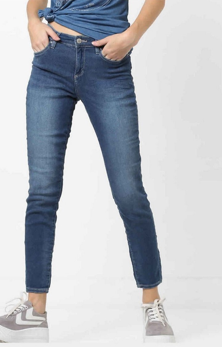 GAS | Women's skinny fit medium wash Star motion jeans