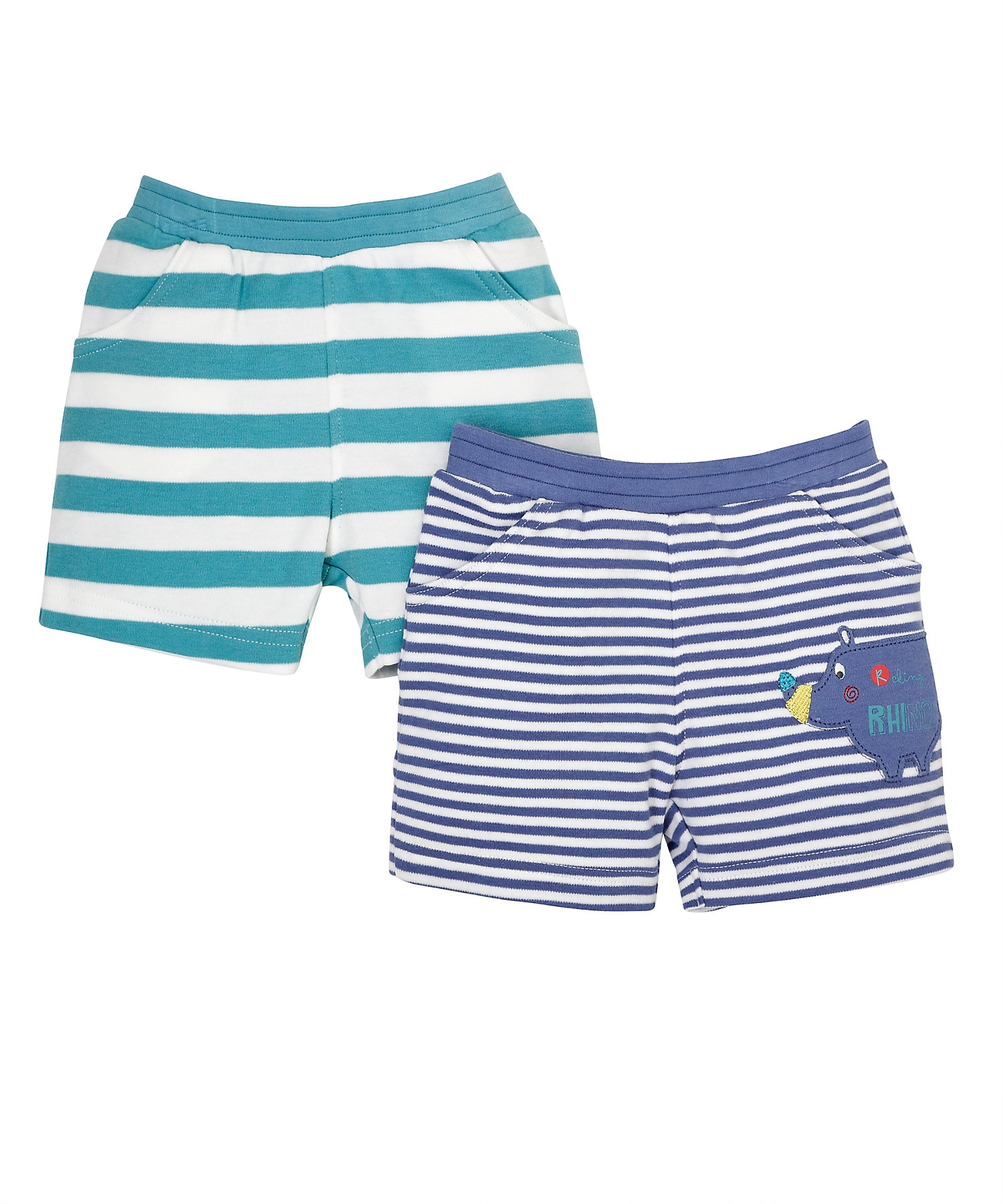 Mothercare | Boys Jersey Shorts Animal Patchwork - Blue 0