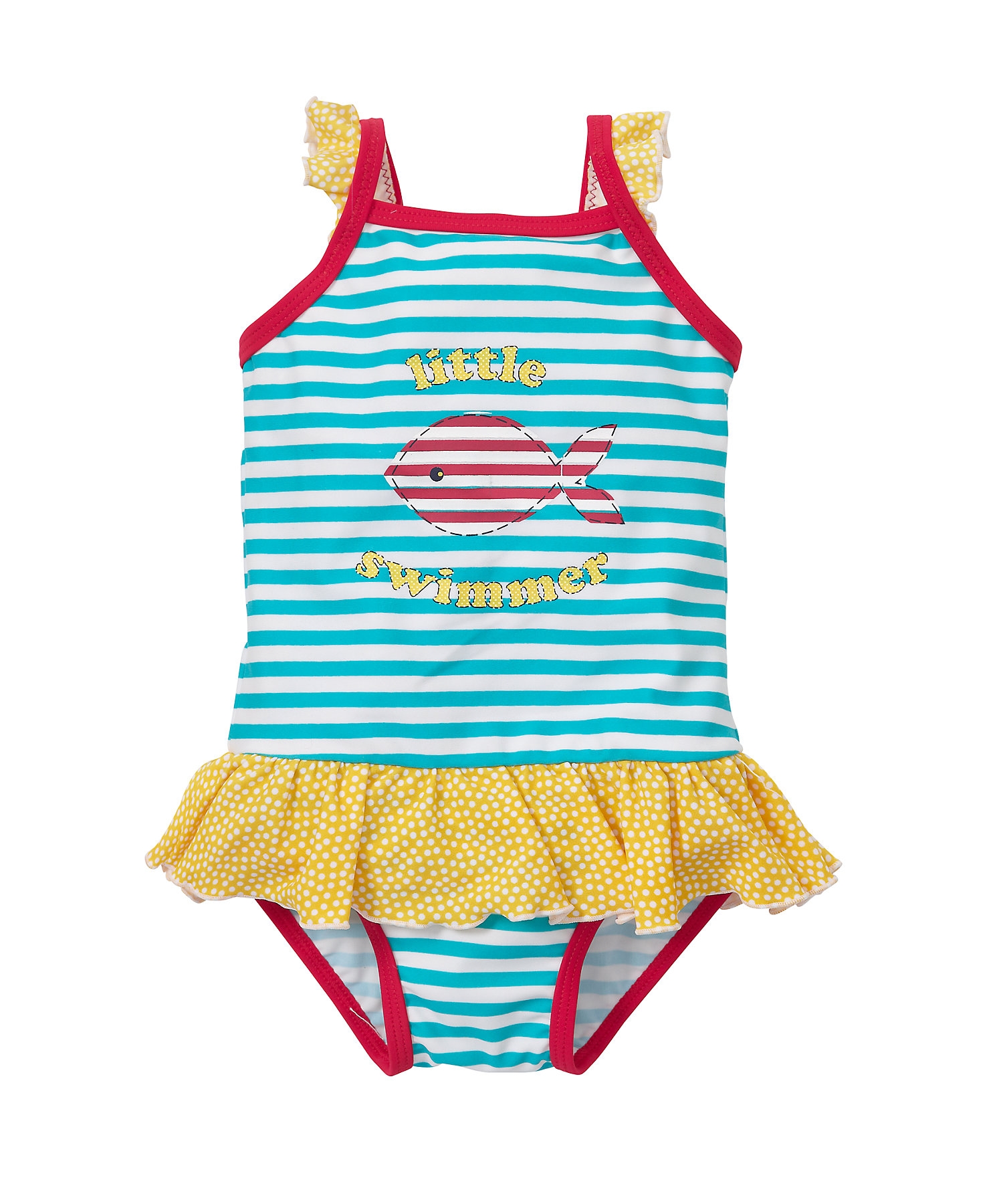 Mothercare | Girls Sleeveless Swimsuit Striped - Blue 0