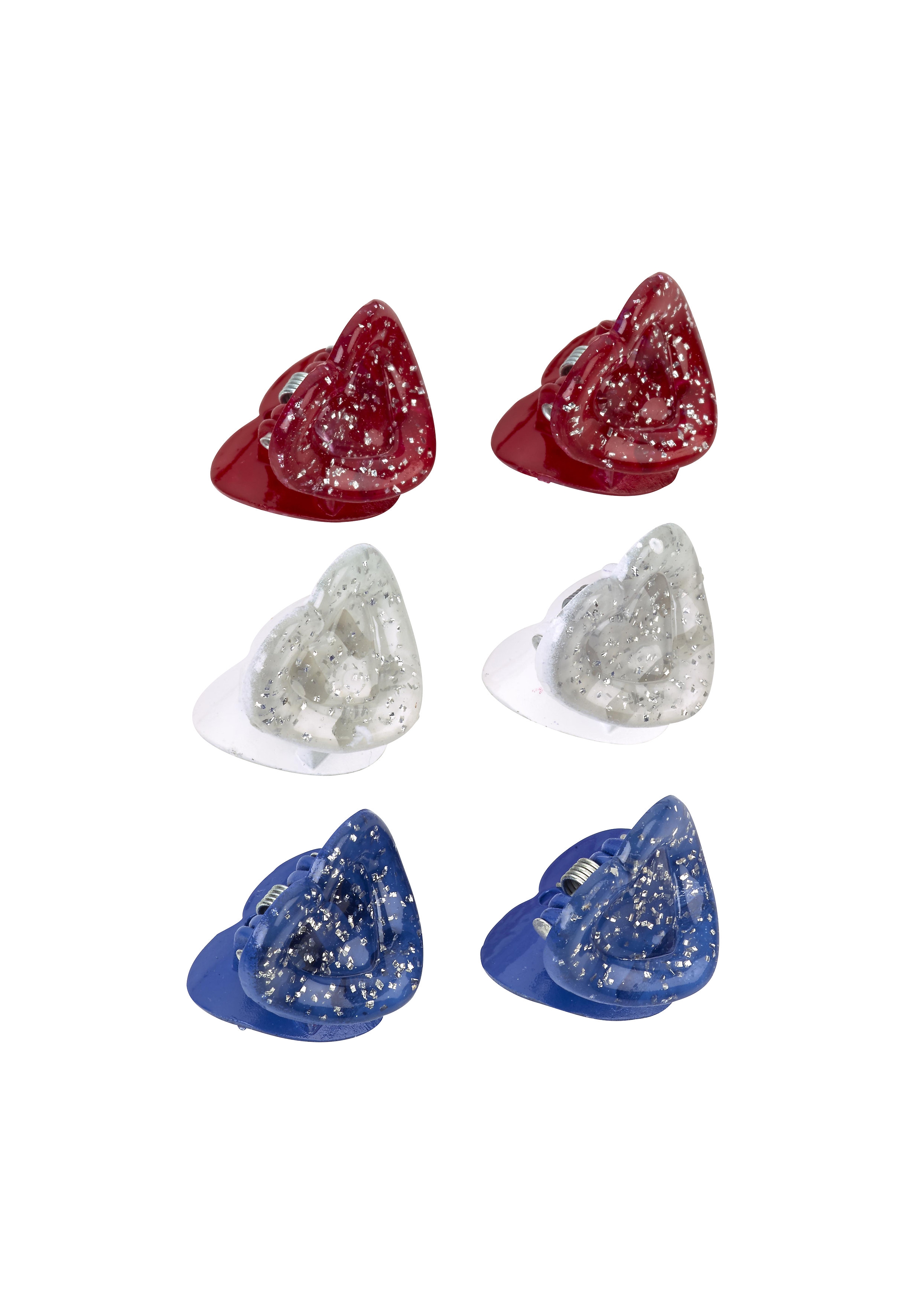 Mothercare | Girls Glitter Hair Clips - Pack Of 3 - Multicolor 0
