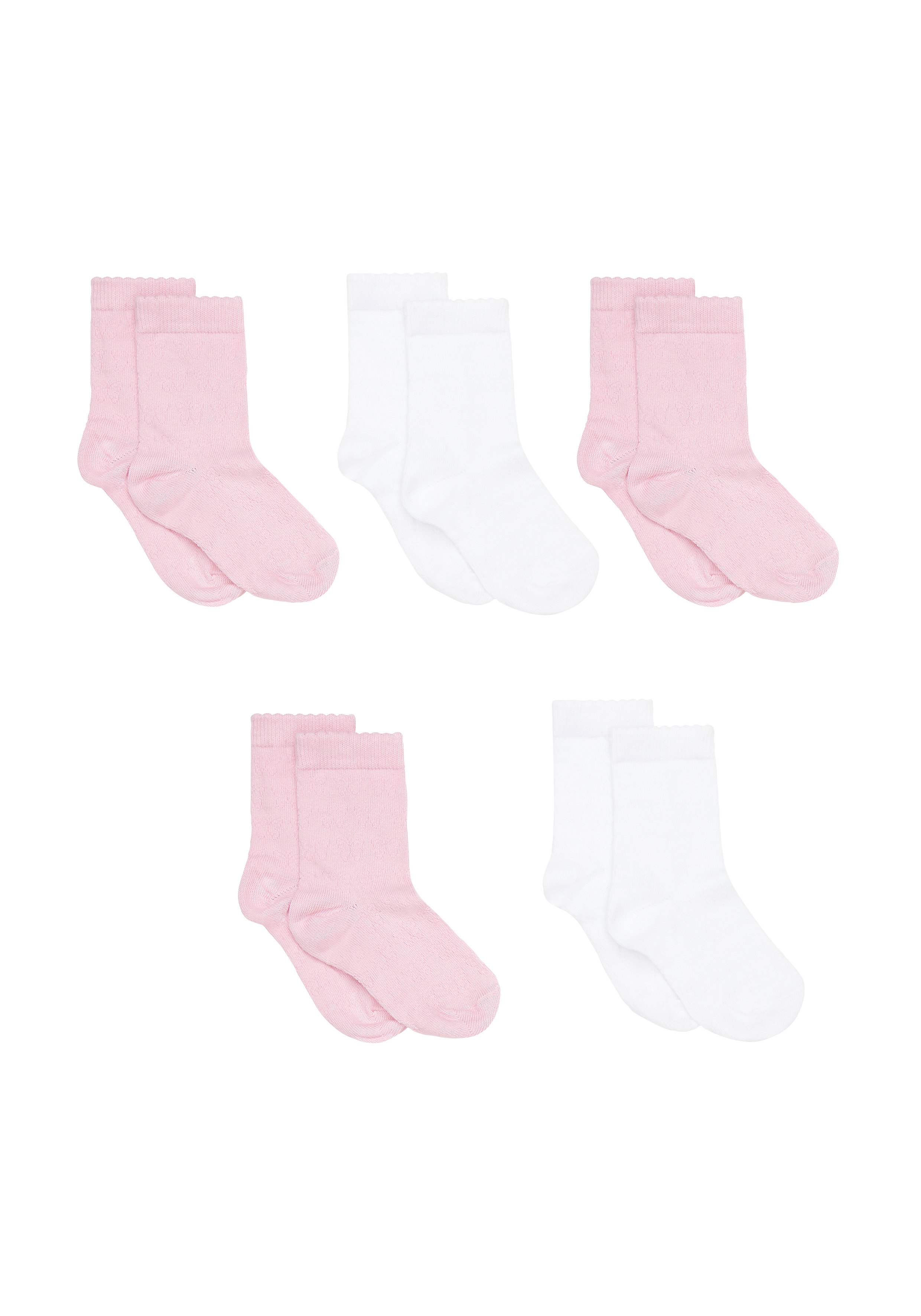 Mothercare | Girls Butterfly Textures Socks - Pack Of 5 0