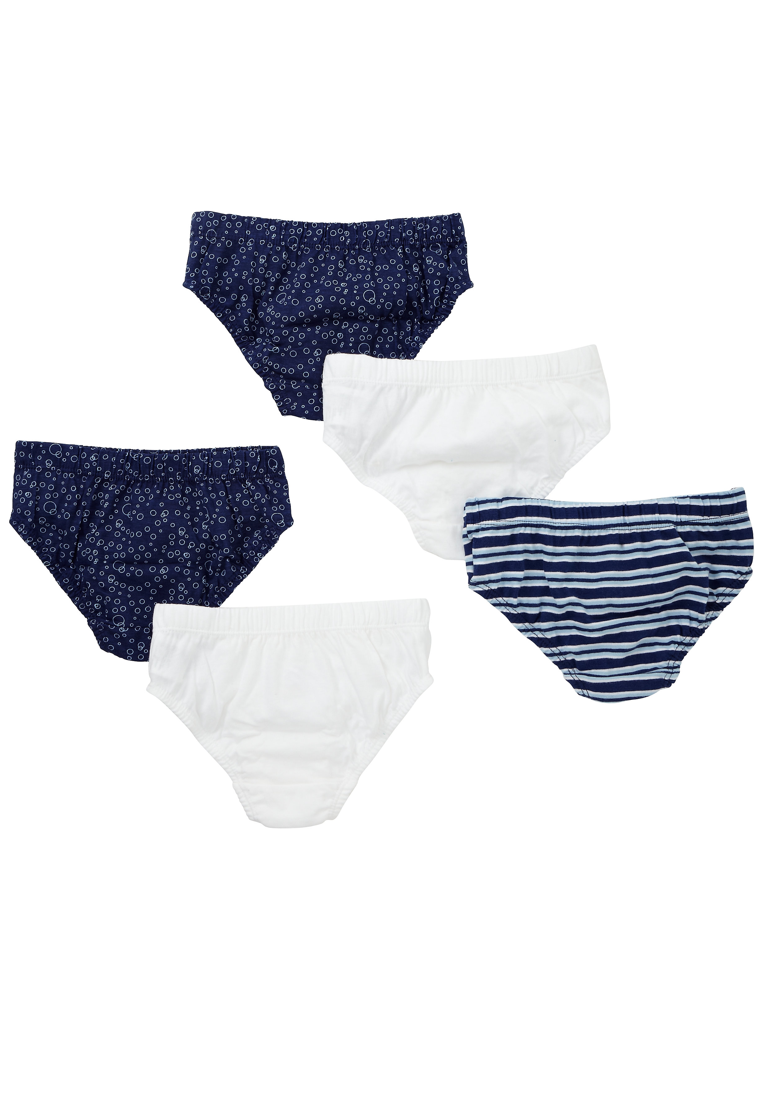 Mothercare | Boys Briefs Striped And Shark Print - Pack Of 5 - Multicolor 1