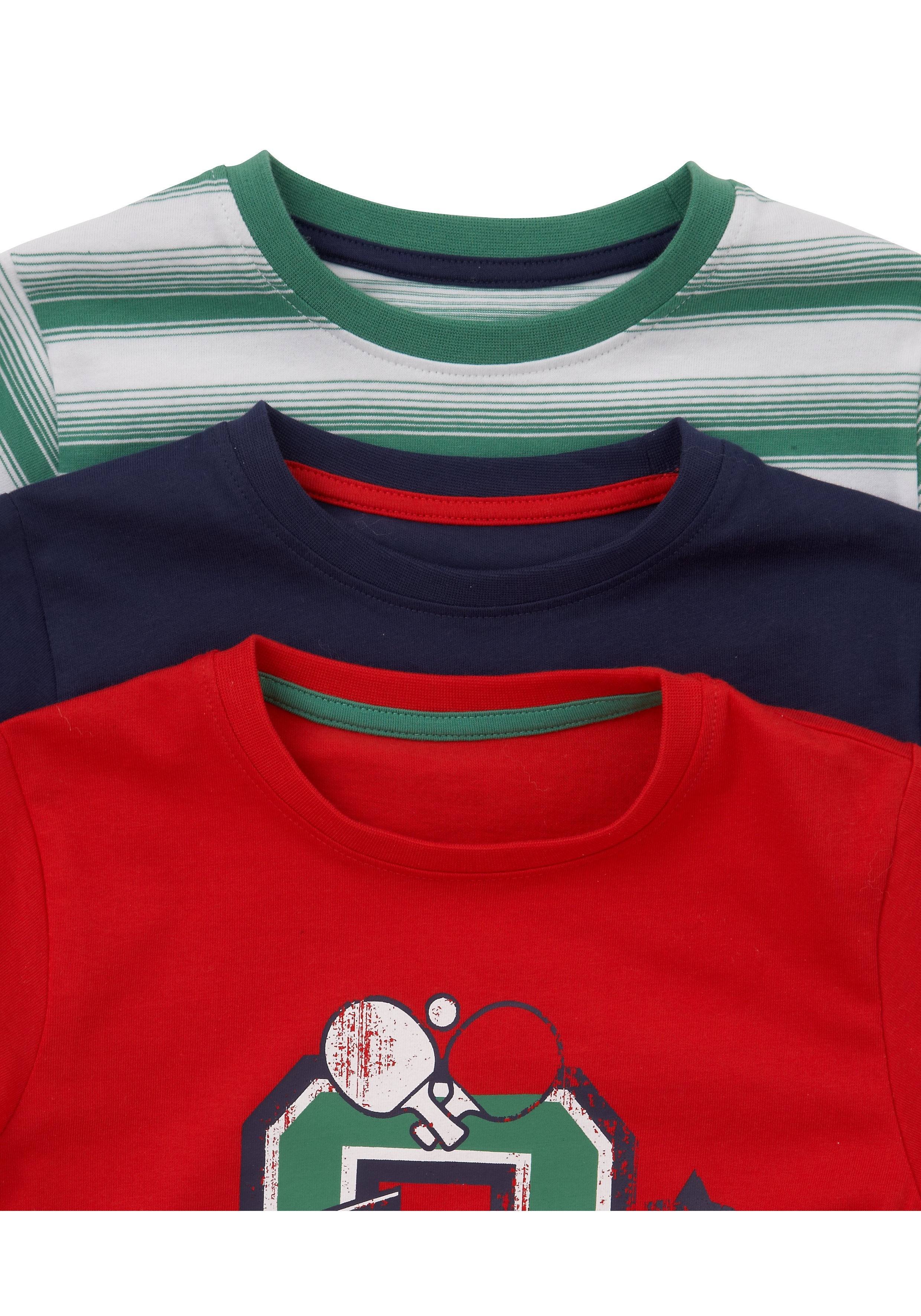 Mothercare | Boys Half Sleeves T-Shirt Striped And Text Print - Pack Of 3 - Multicolor 2