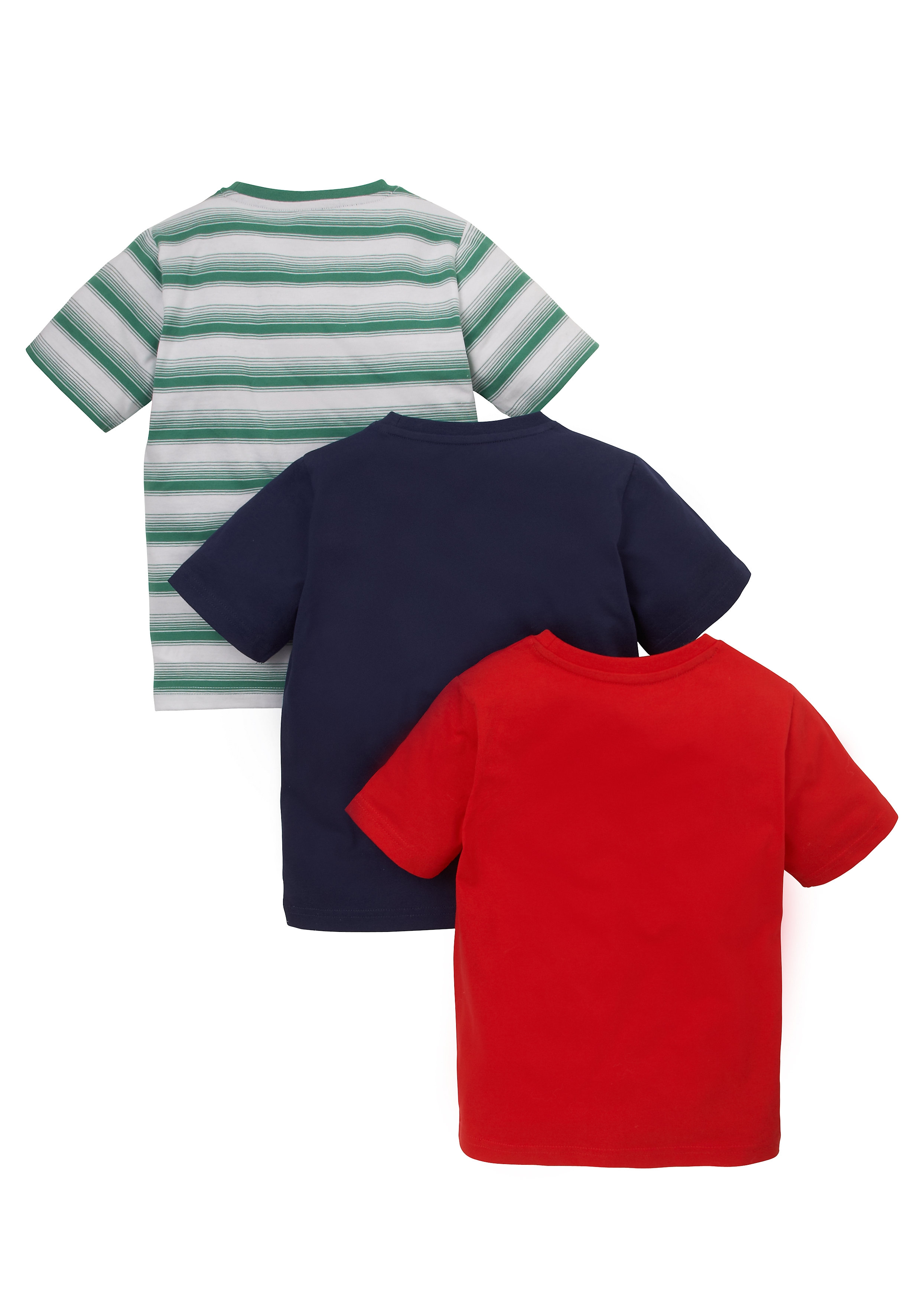 Mothercare | Boys Half Sleeves T-Shirt Striped And Text Print - Pack Of 3 - Multicolor 1