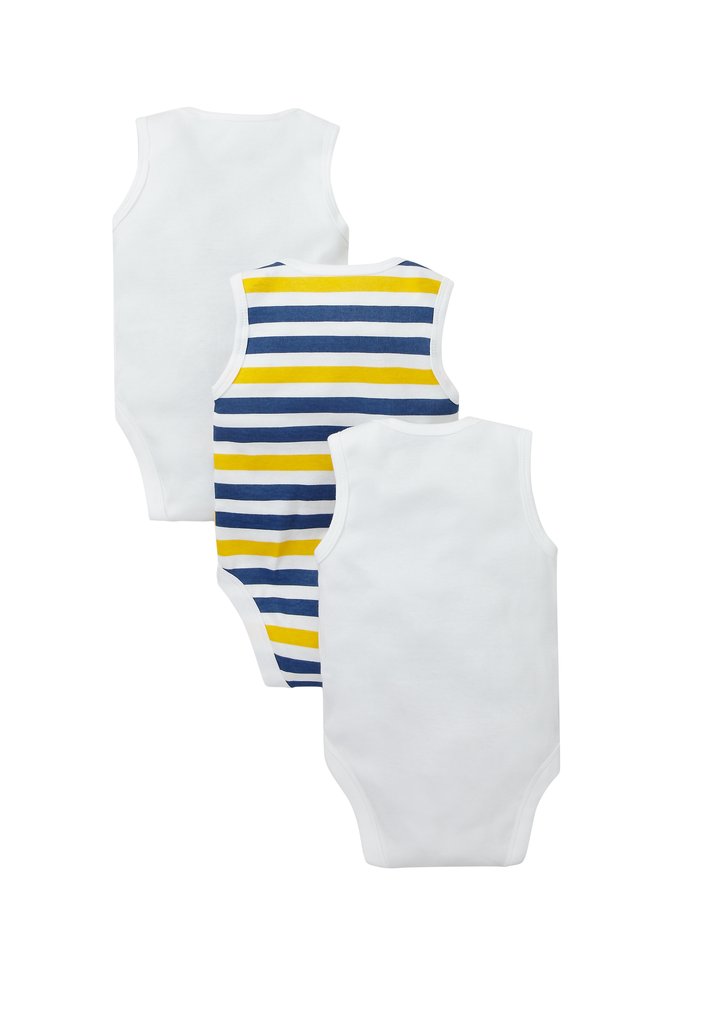 Mothercare | Multicolor Boys Submarine And Fish Bodysuits- Pack Of 3 1