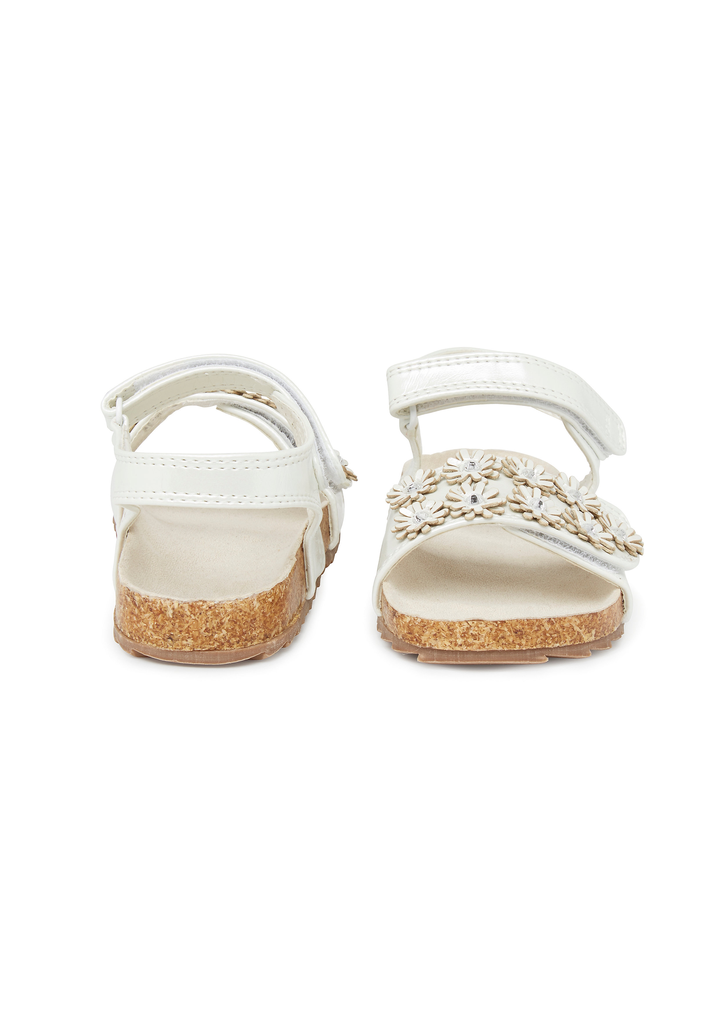 Mothercare | Girls Flower Footbed Sandals - Cream 1