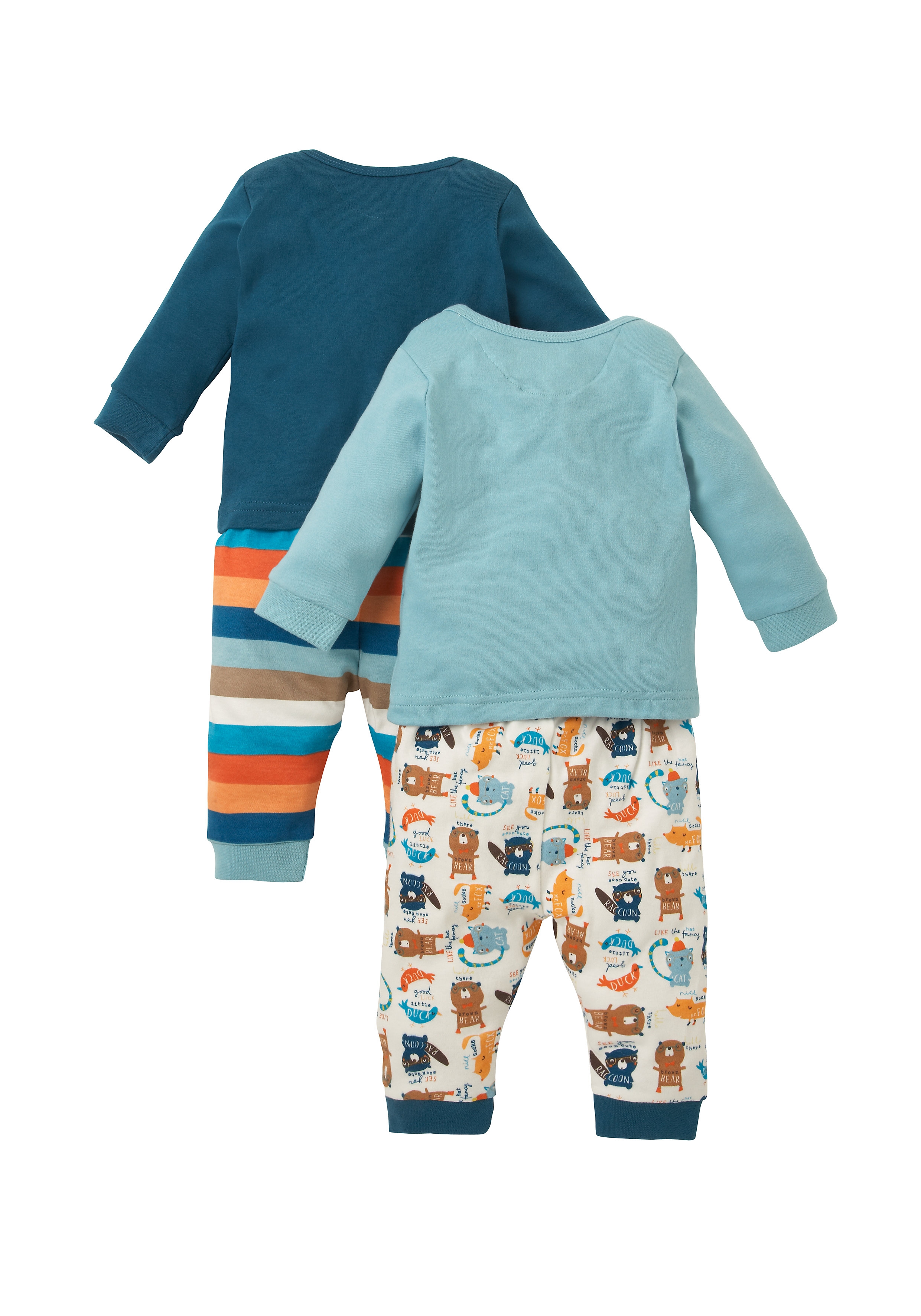 Mothercare | Boys Full Sleeves Pyjama Set Bear And Fox Patchwork - Pack Of 2 - Multicolor 2
