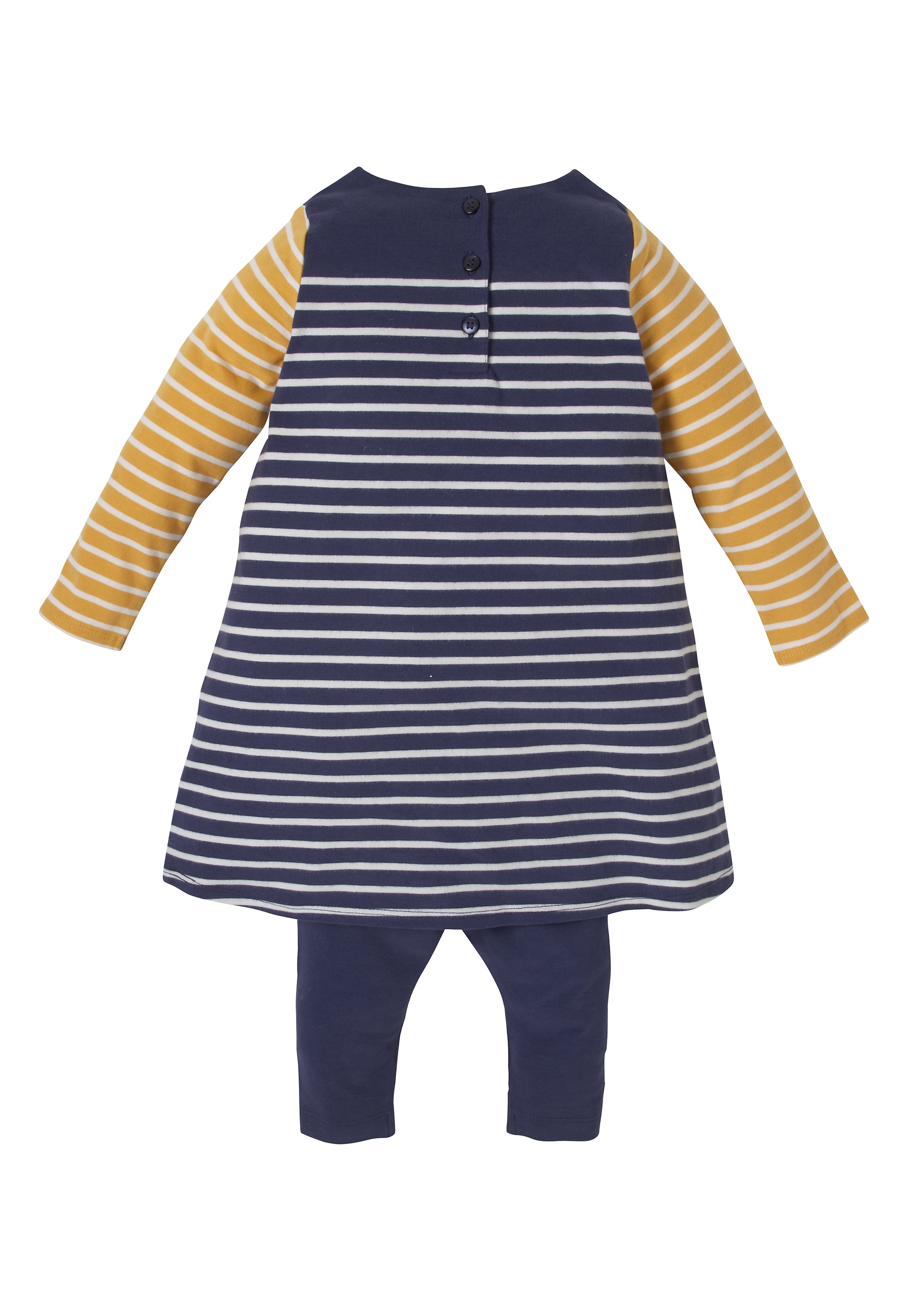 Mothercare | Girls Multi Striped Dress And Leggings - Navy 1