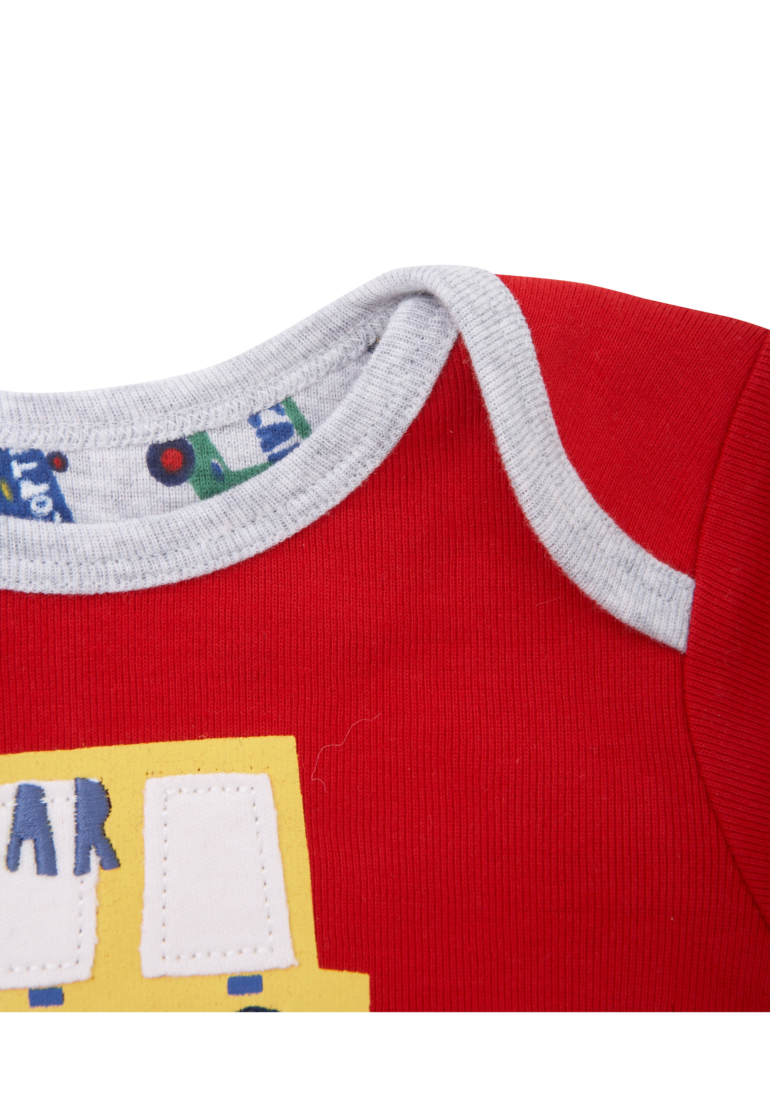 Mothercare | Boys Half Sleeves Pyjama Set Vehicle Patchwork - Red 2