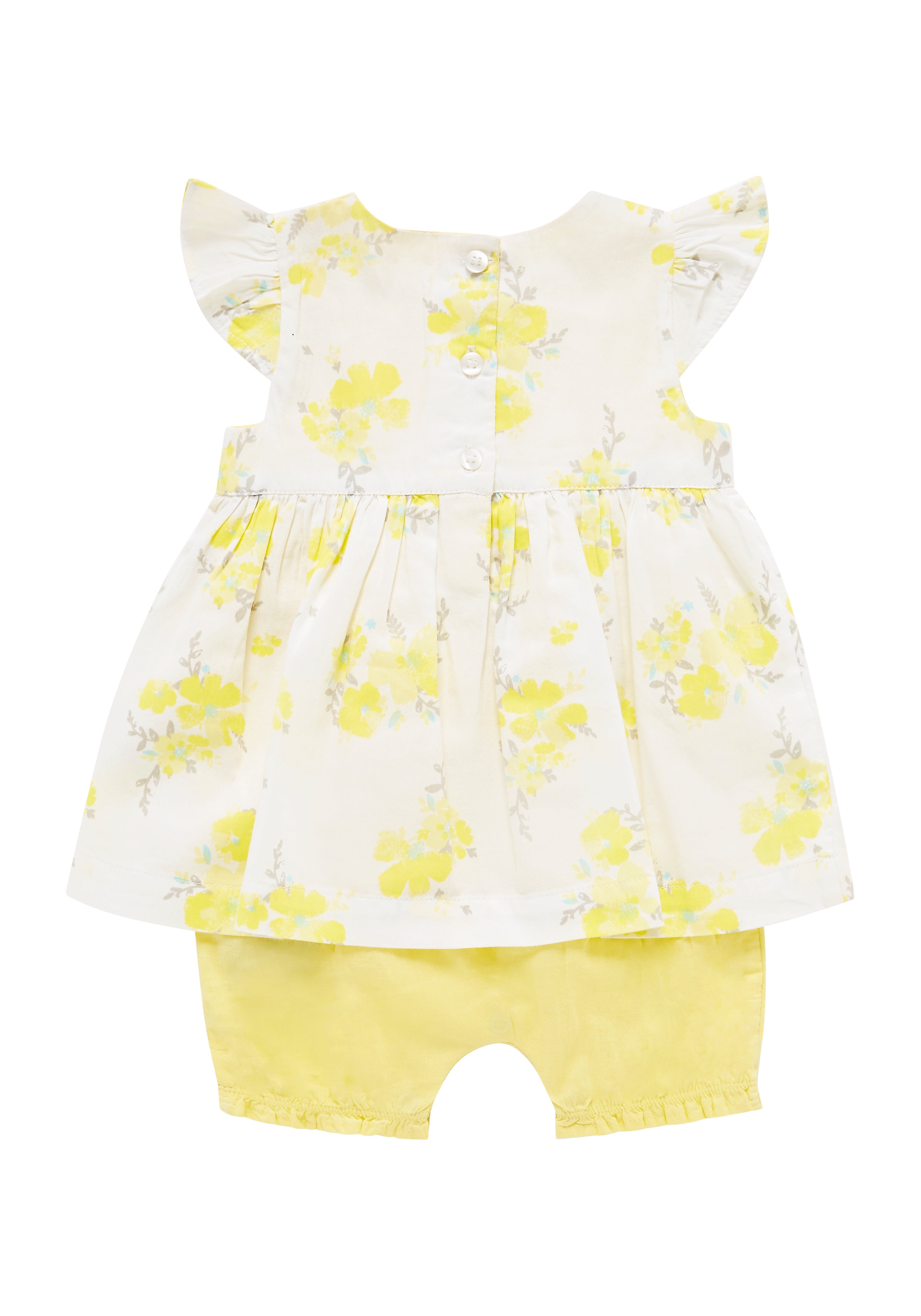 Mothercare | Girls Floral Romper - Yellow 1
