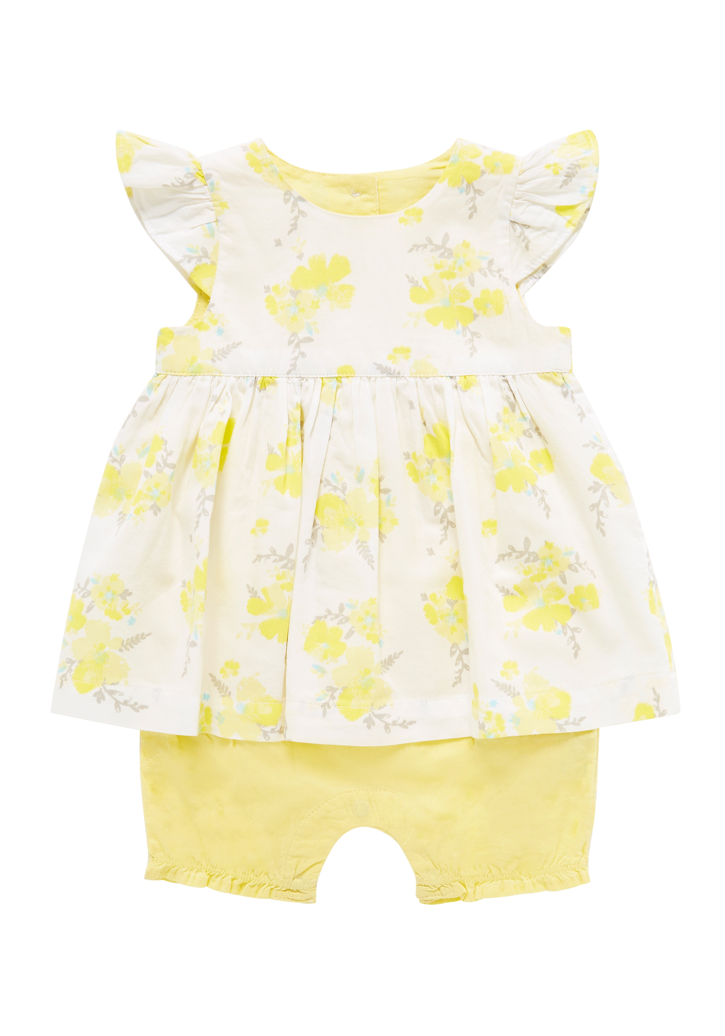 Mothercare | Girls Floral Romper - Yellow 0