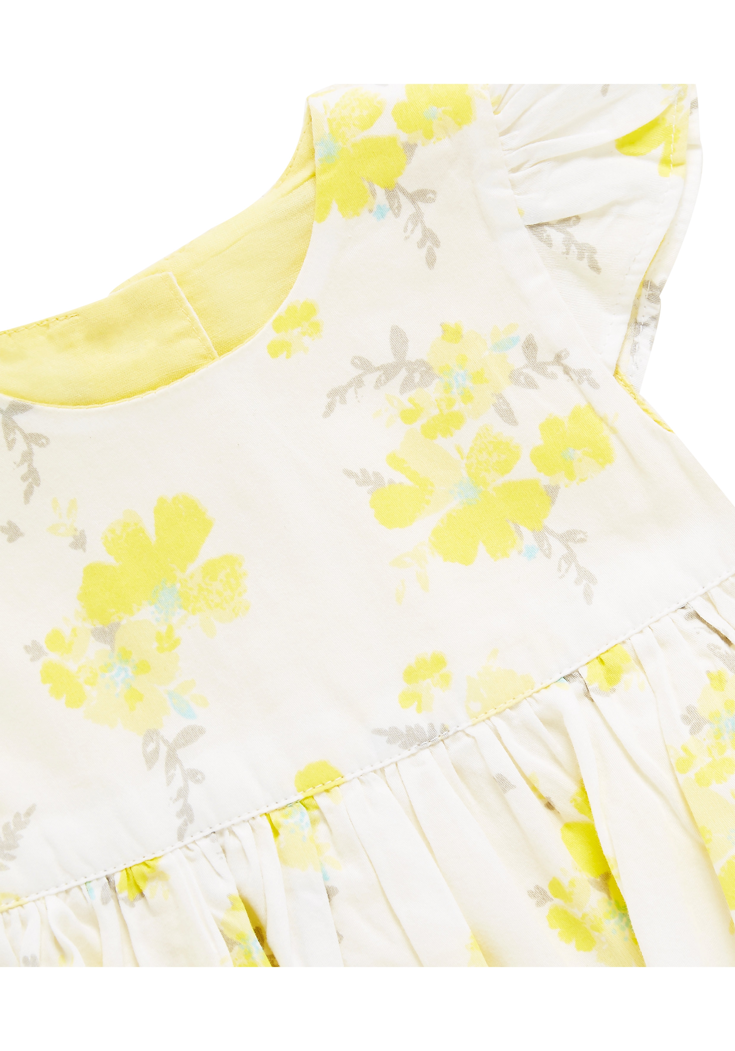 Mothercare | Girls Floral Romper - Yellow 2