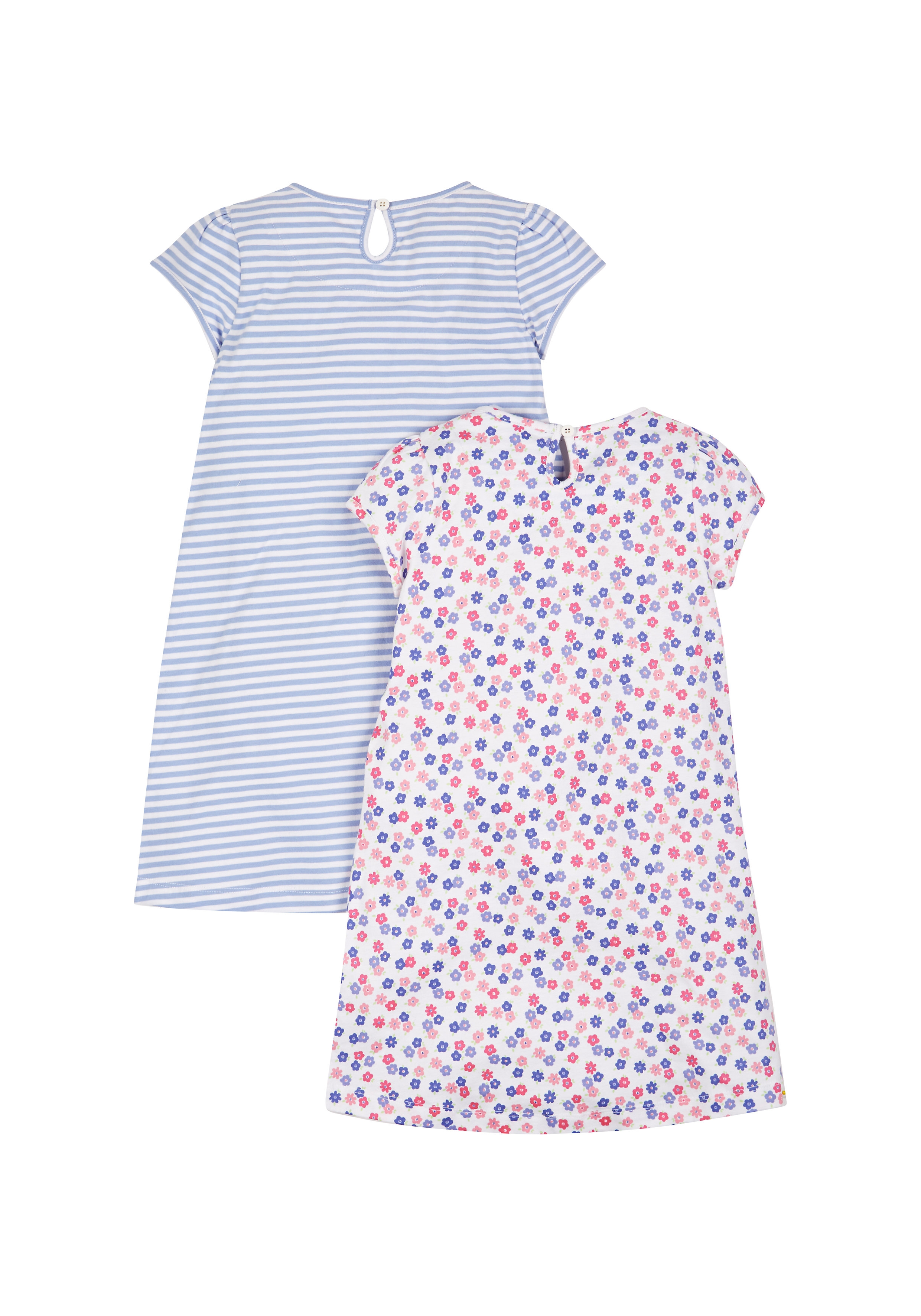 Mothercare | Girls Floral And Striped Nightdresses - Pack Of 2 1