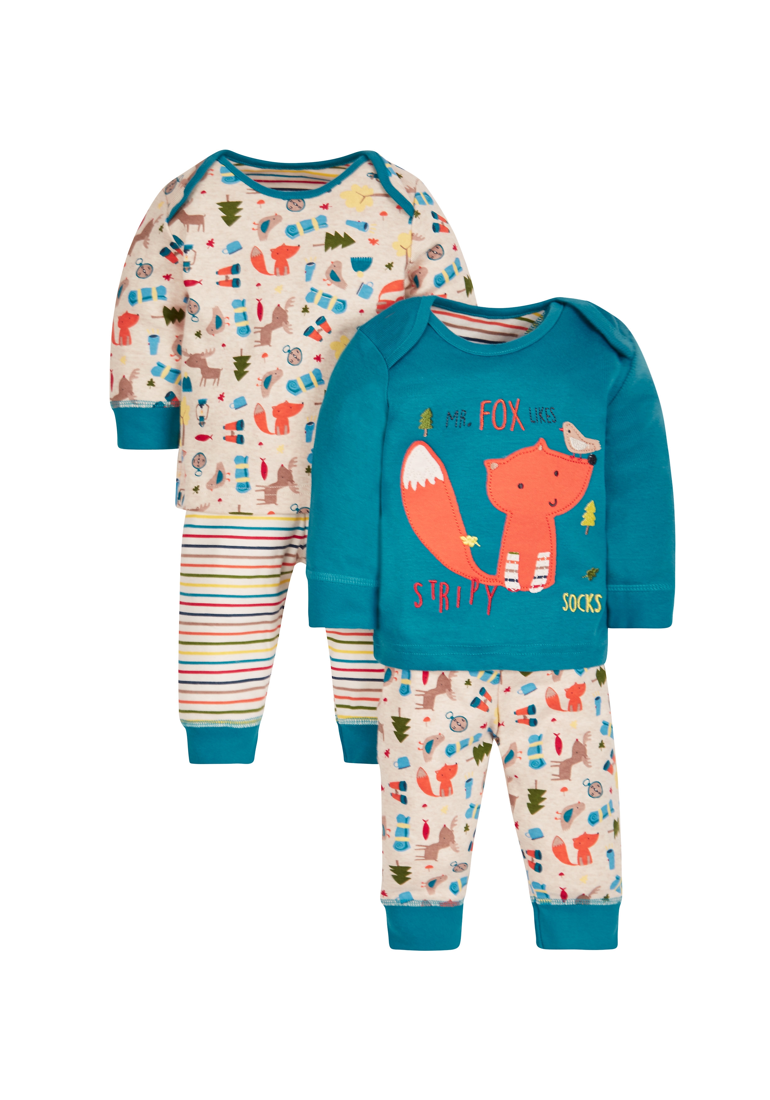 Mothercare | Boys Full Sleeves Pyjama Sets - Pack of 2 - Multicolor 0