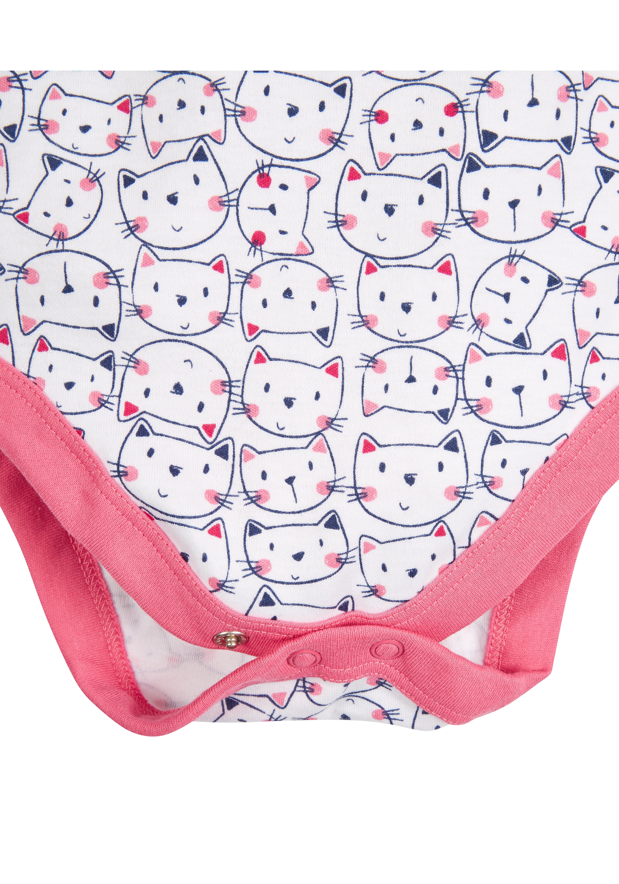 Mothercare | Girls Cat Bodysuits - Pack Of 5 - Pink 2