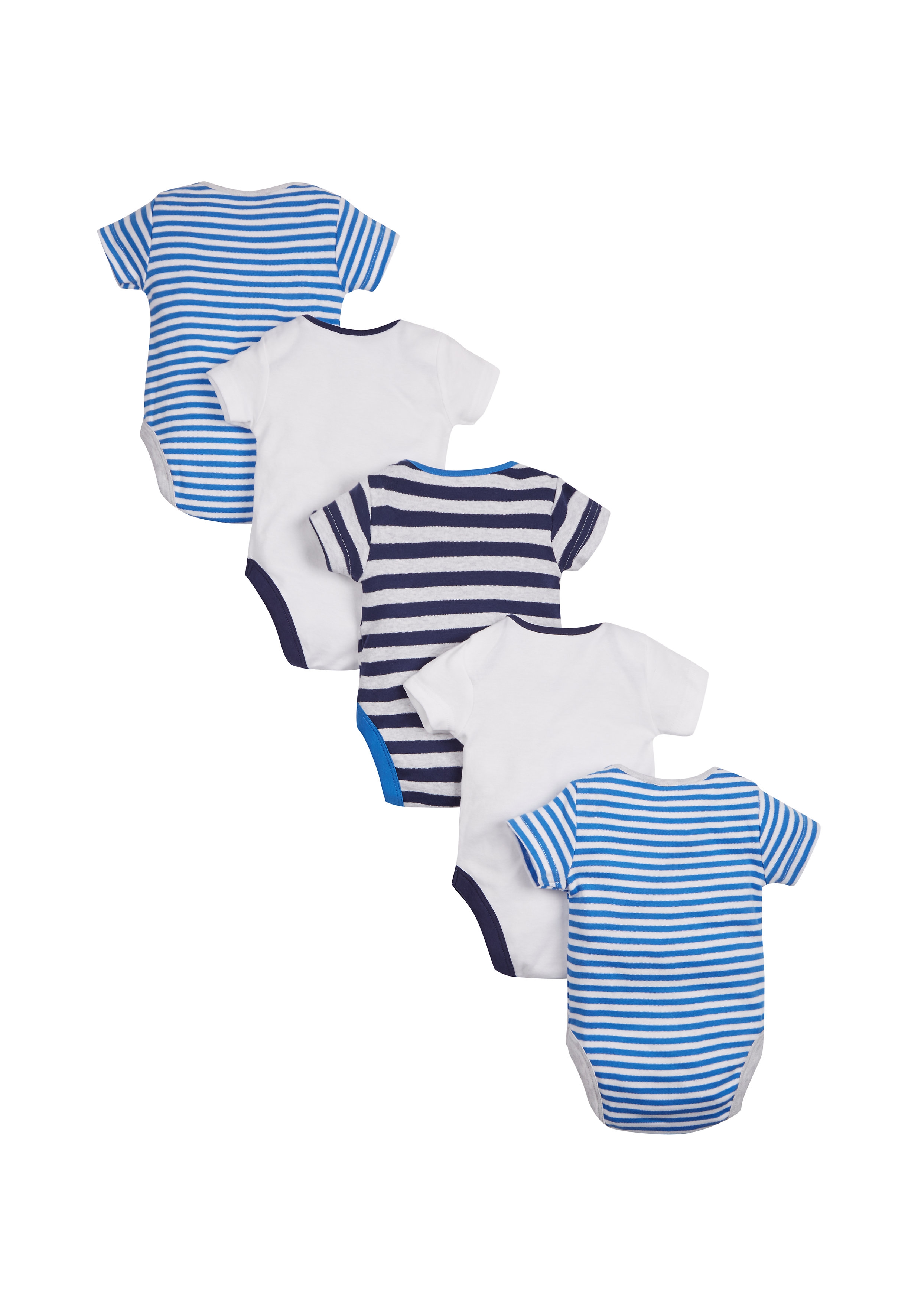 Mothercare | Boys Mummy And Daddy Bodysuits - Pack Of 5 - Blue 1