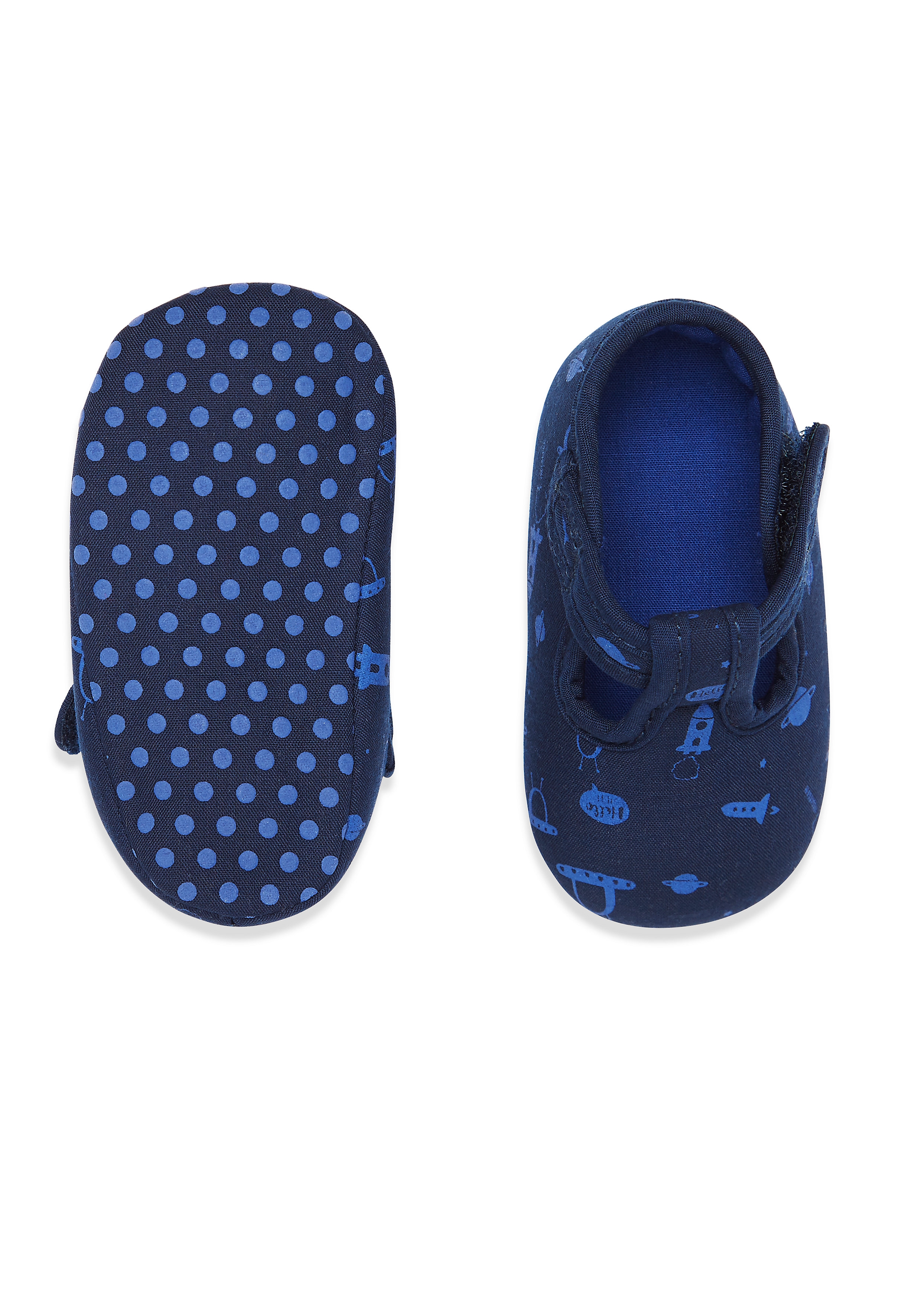 Mothercare | Boys Space T-Bar Booties - Blue 2