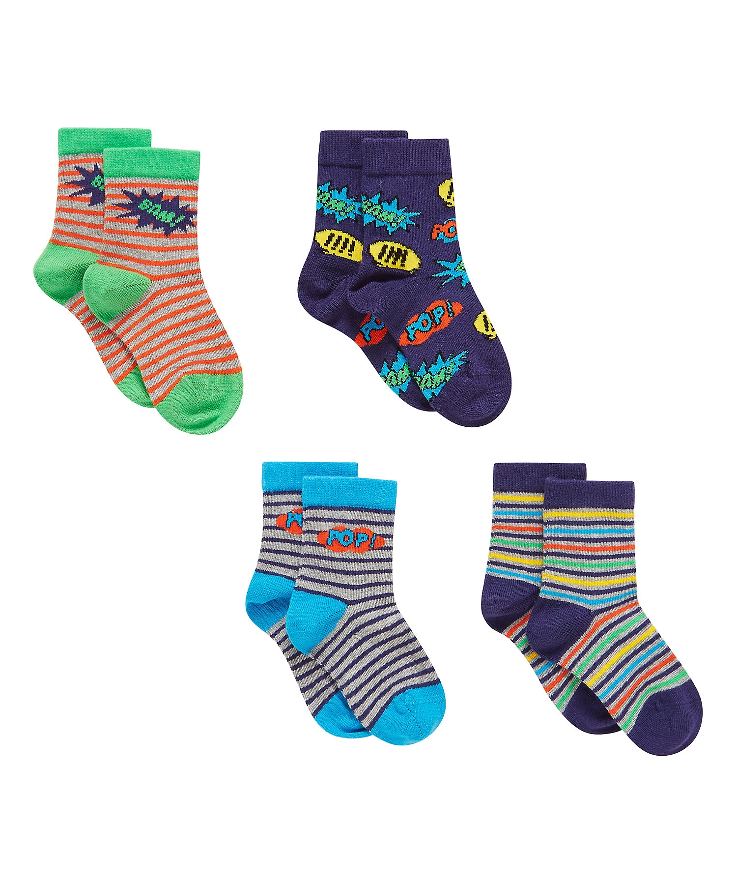 Mothercare | Boys  Socks Striped Design - Pack Of 4 - Multicolor 0
