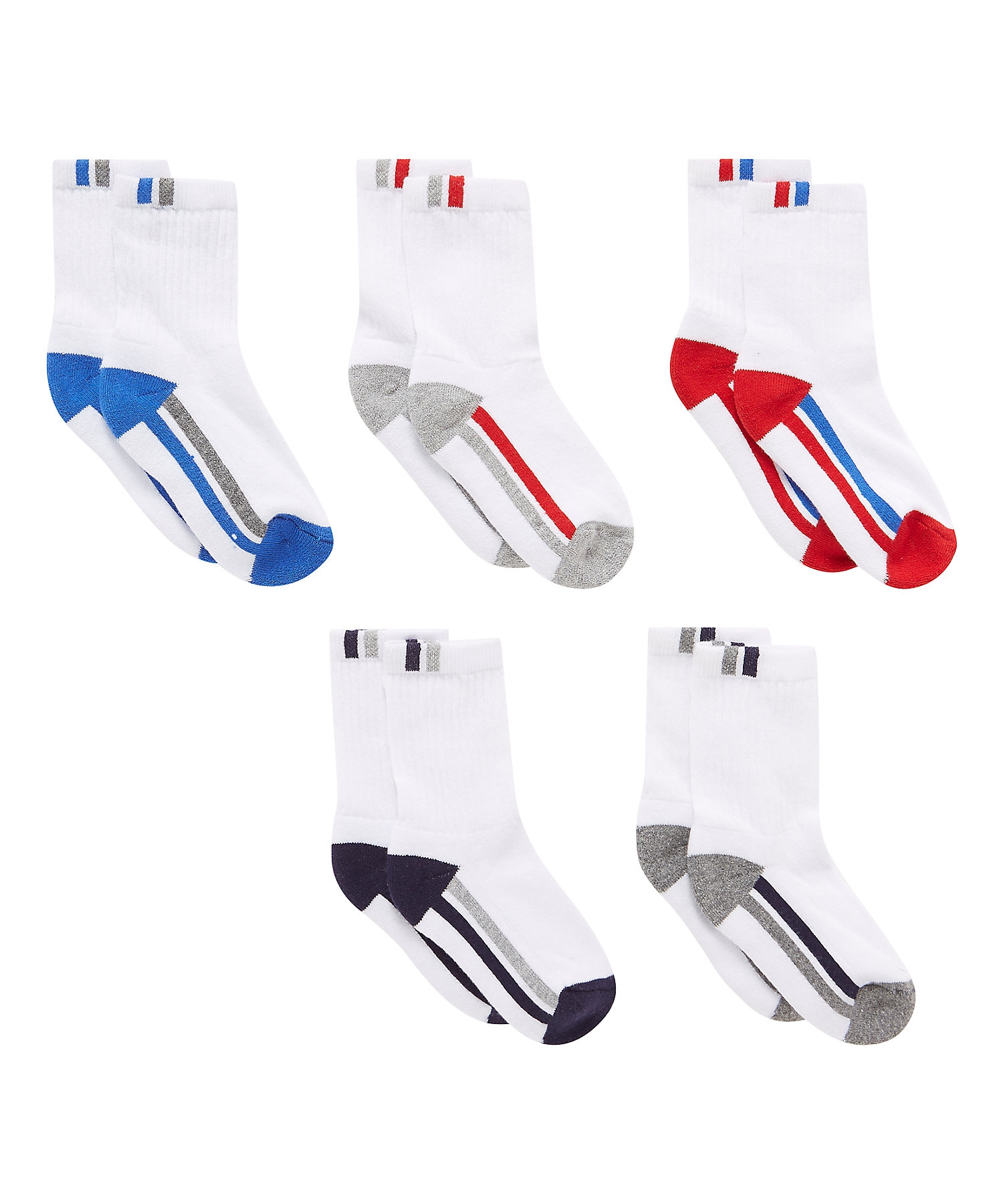 Mothercare | Boys  Socks Striped - Pack Of 5 - White 0