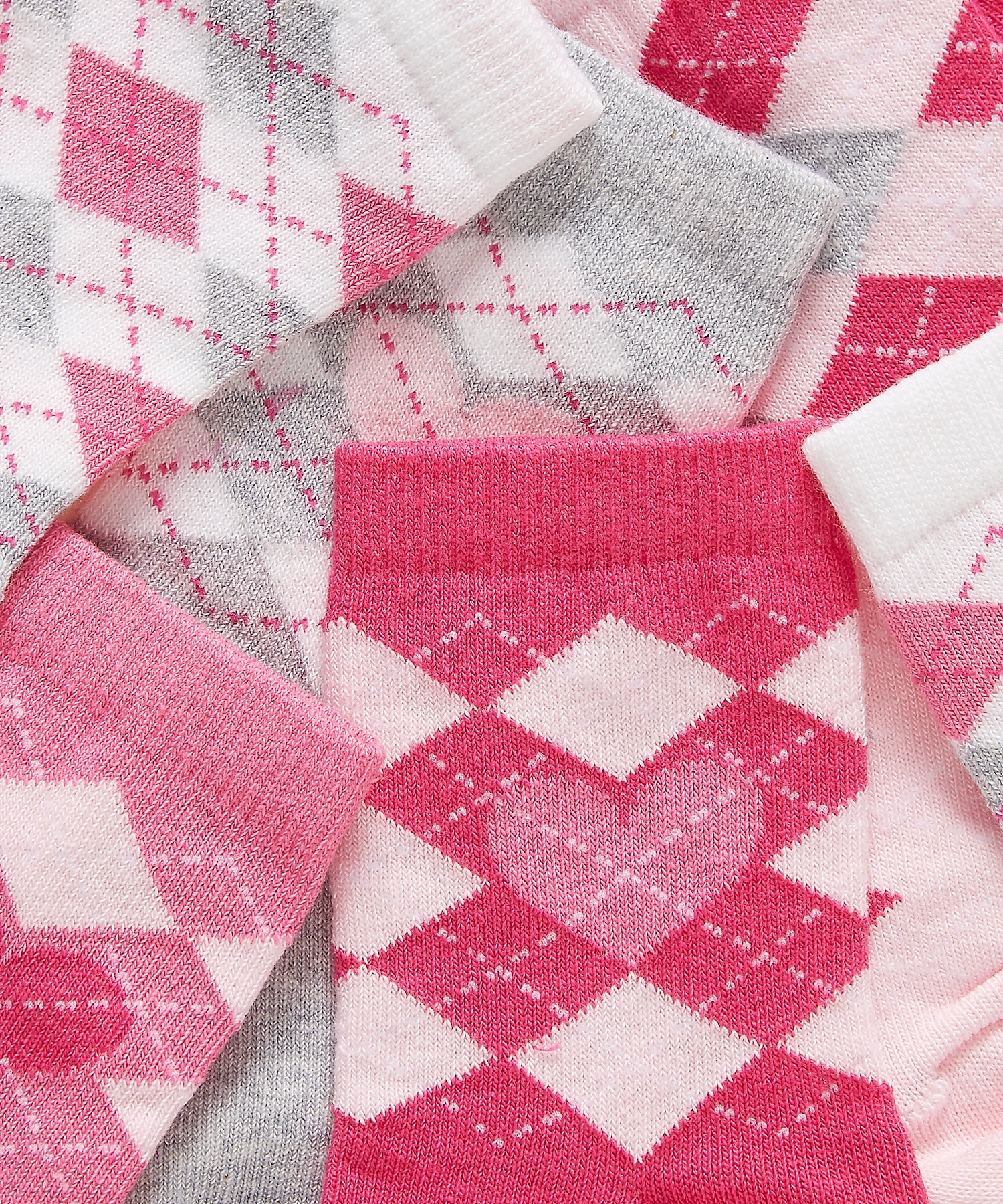 Mothercare | Girls  Socks Argyle Pattern - Pack Of 5 - Pink 1