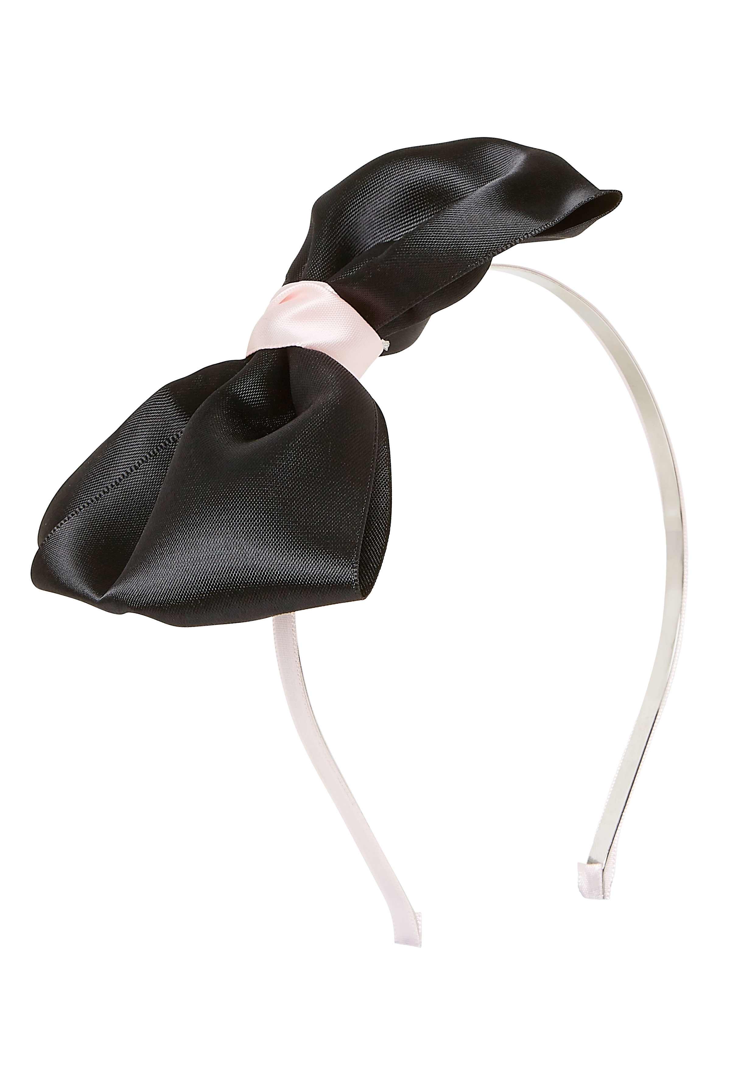 Girls Hairband Satin Bow Detail - Black