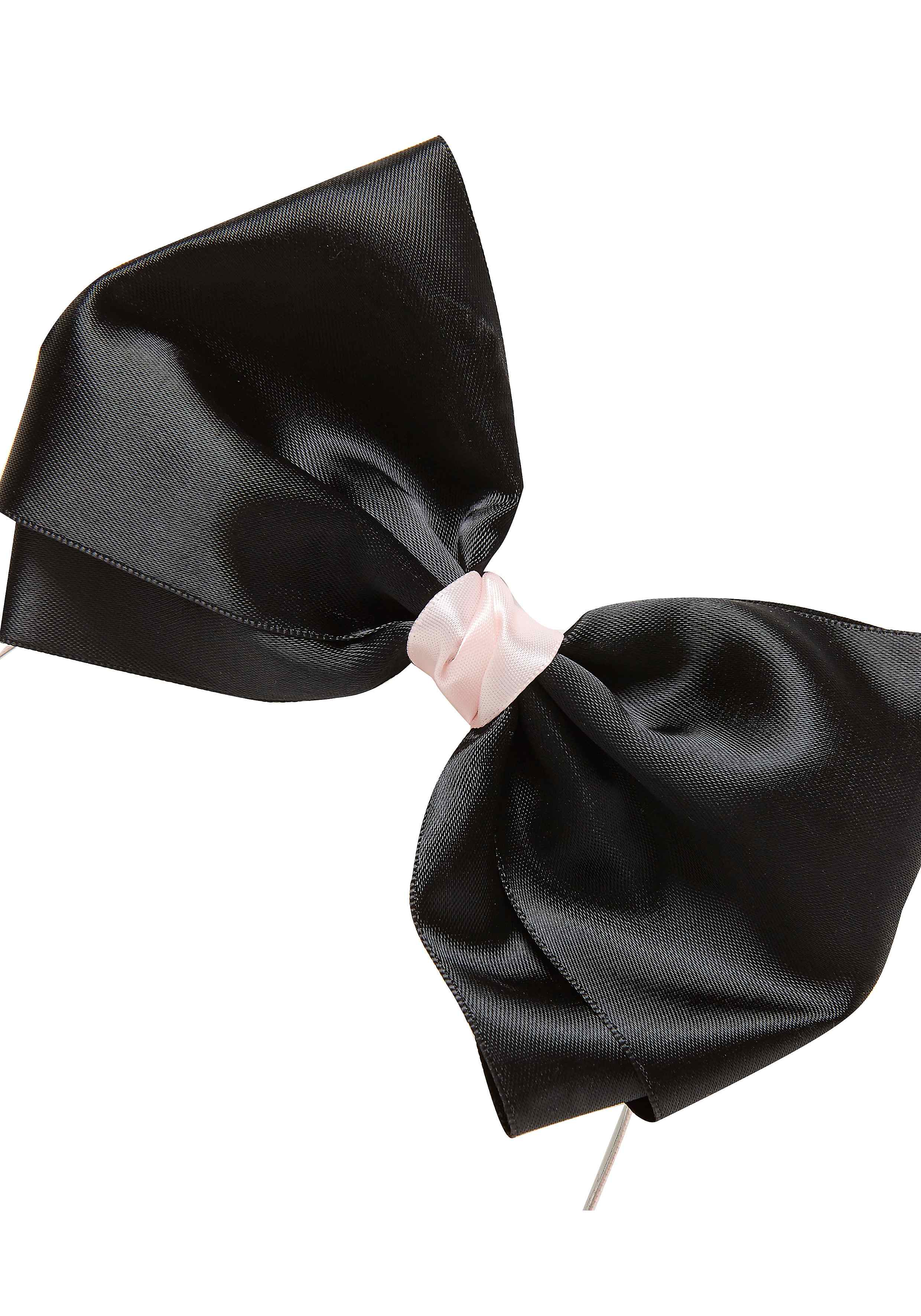Girls Hairband Satin Bow Detail - Black