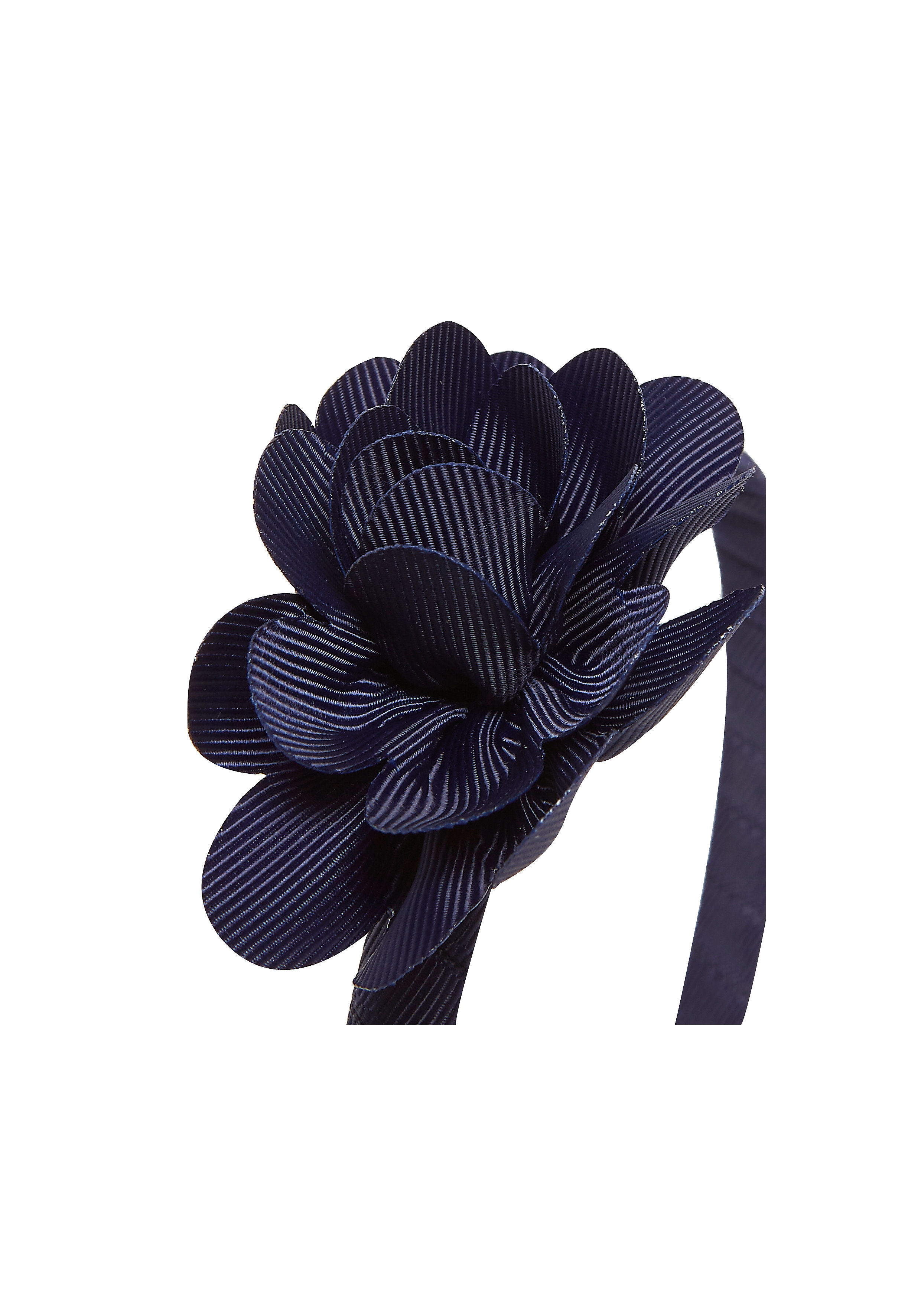Mothercare | Girls Hairband Flower Detail - Navy 1