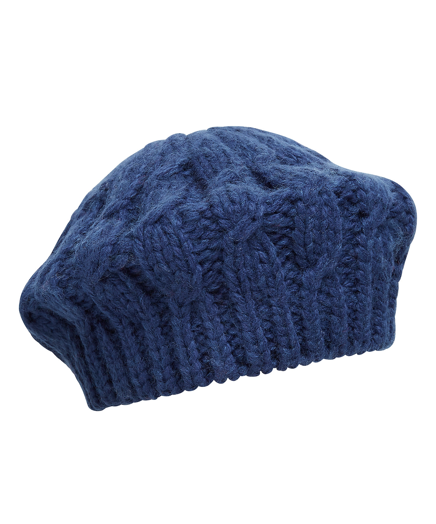 Mothercare | Girls Beanie Cable Knit - Navy 0