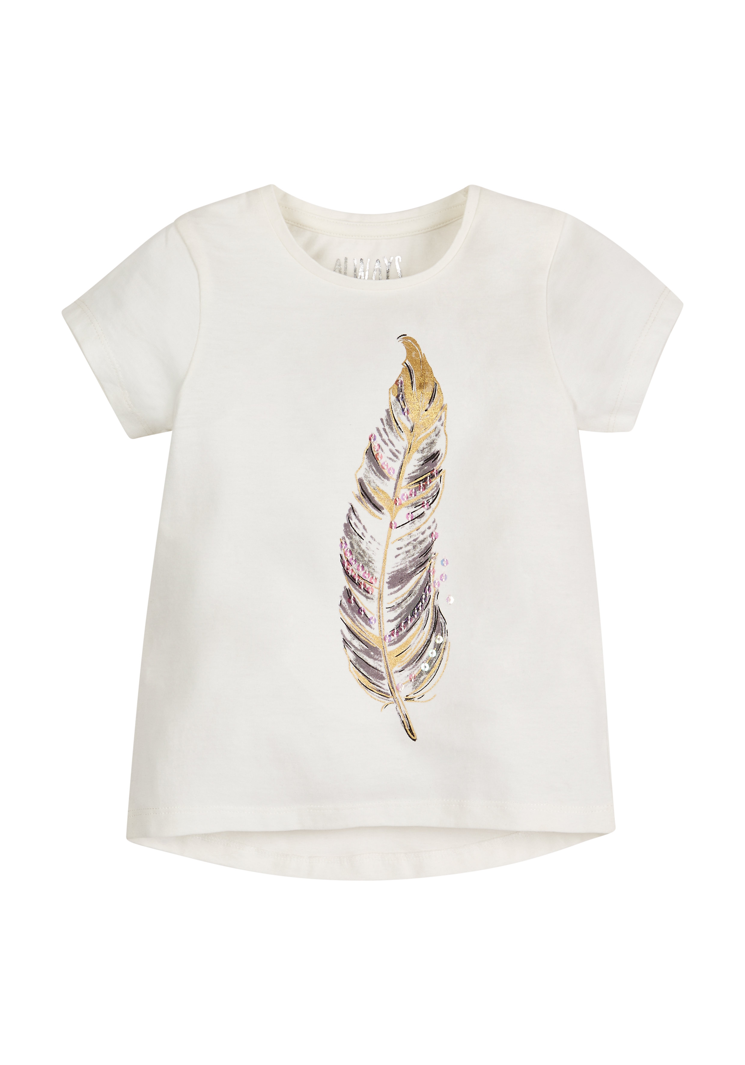 Mothercare | Girls Feather T-Shirt - White 0